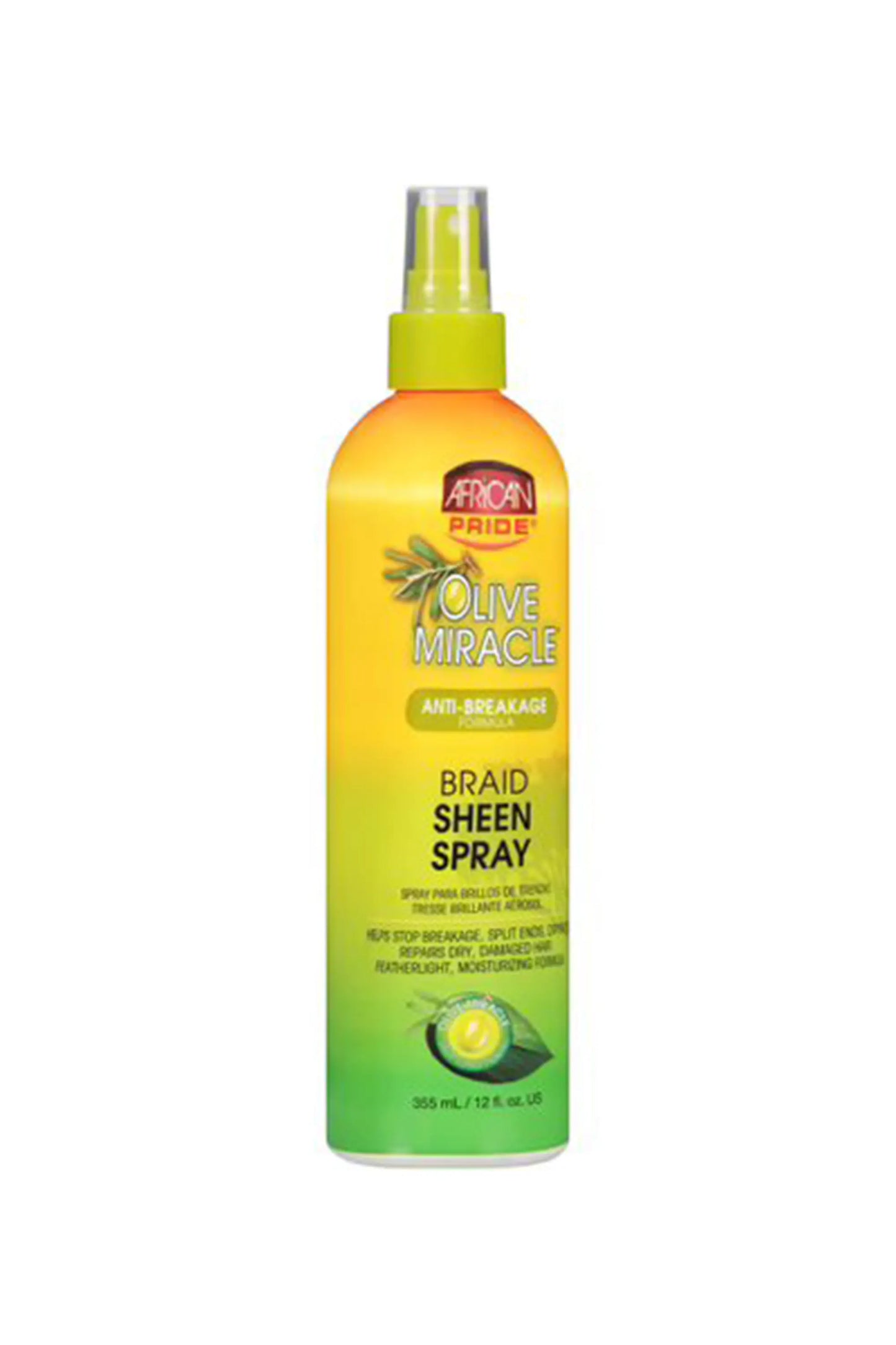 AFRICAN PRIDE OLIVE MIRACLE BRAID SHEEN SPRAY 12oz