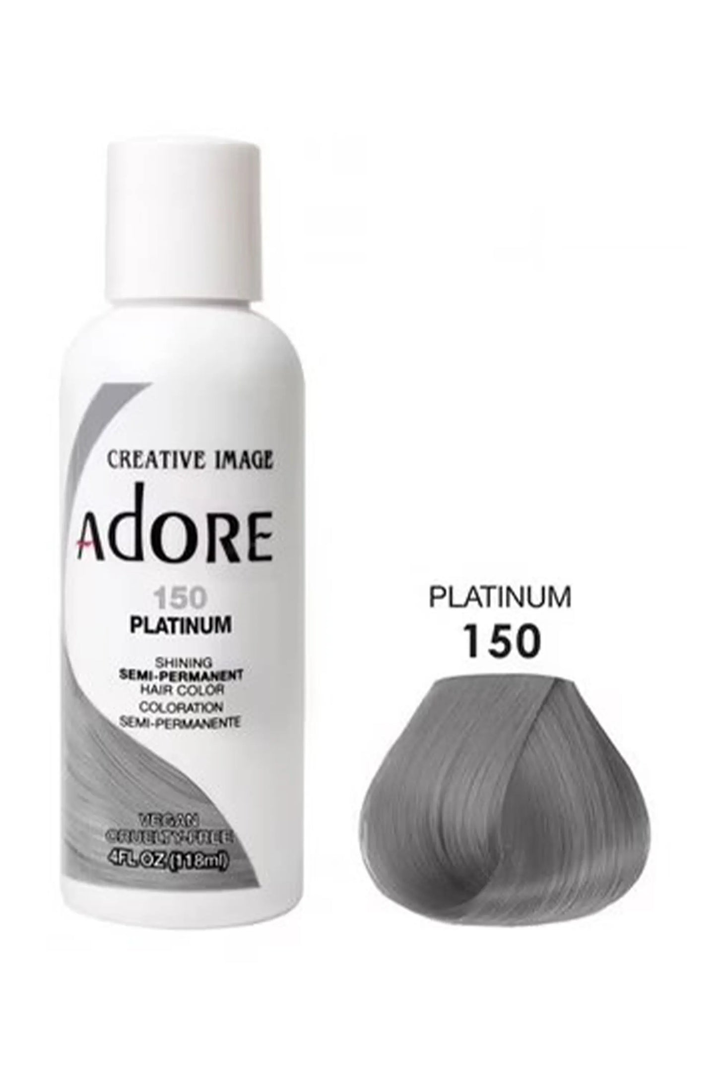 Adore Semi Permanent Hair Color 150 - Platinum 118 Ml