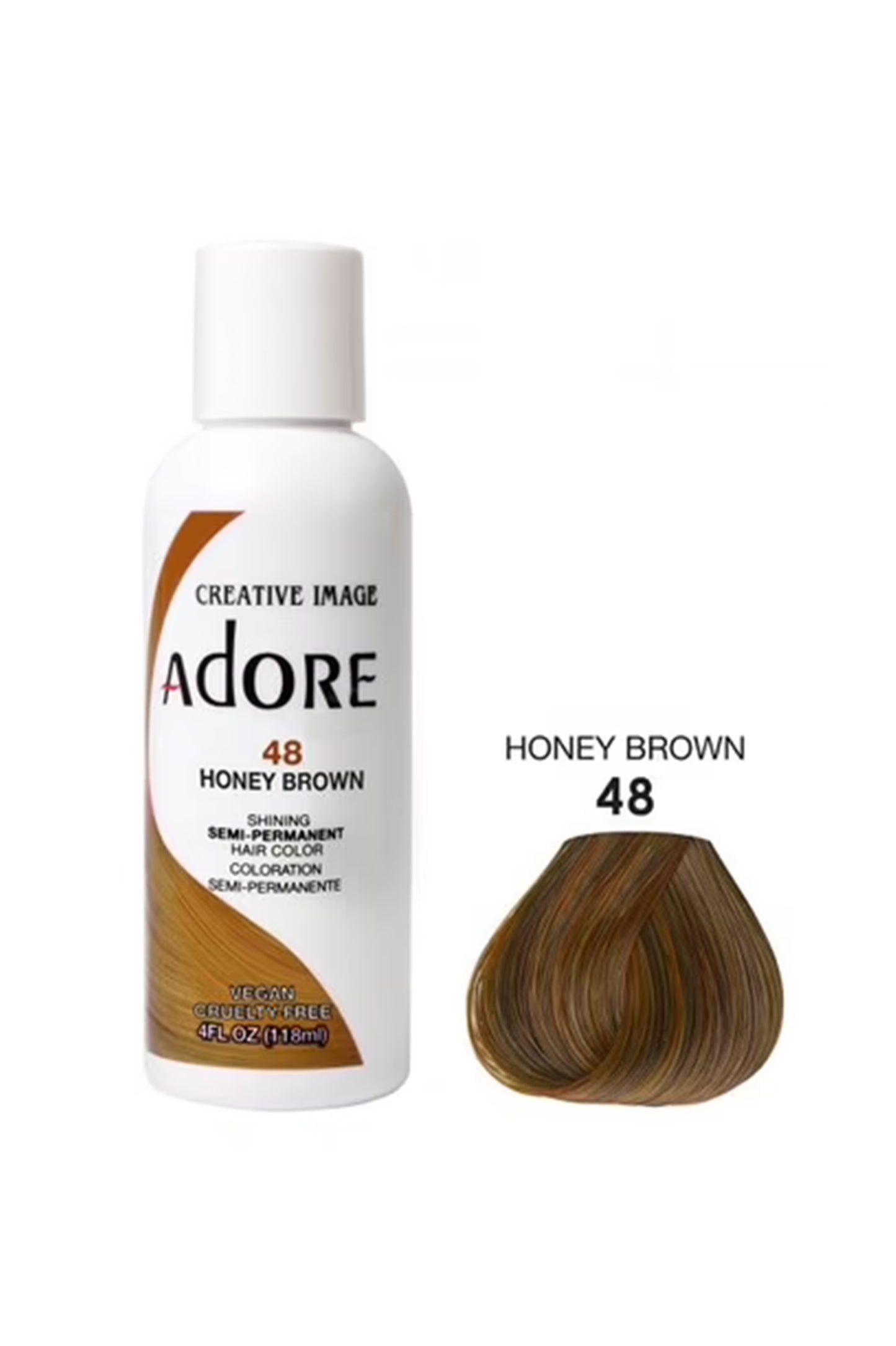 Adore Semi Permanent Hair Color 48 - Honey Brown 118 Ml