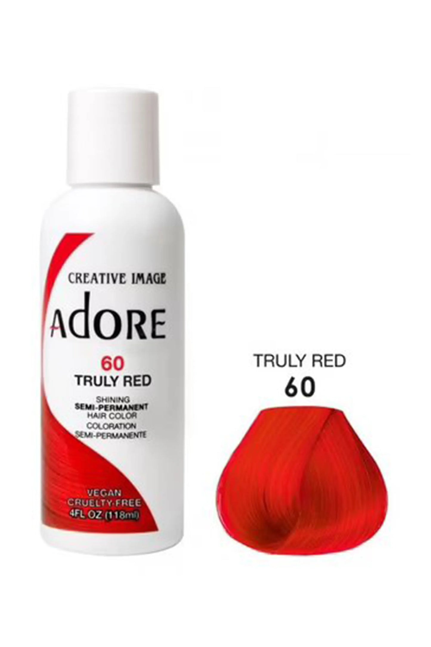 Adore Semi Permanent Hair Color 60 - Truly Red 118 Ml