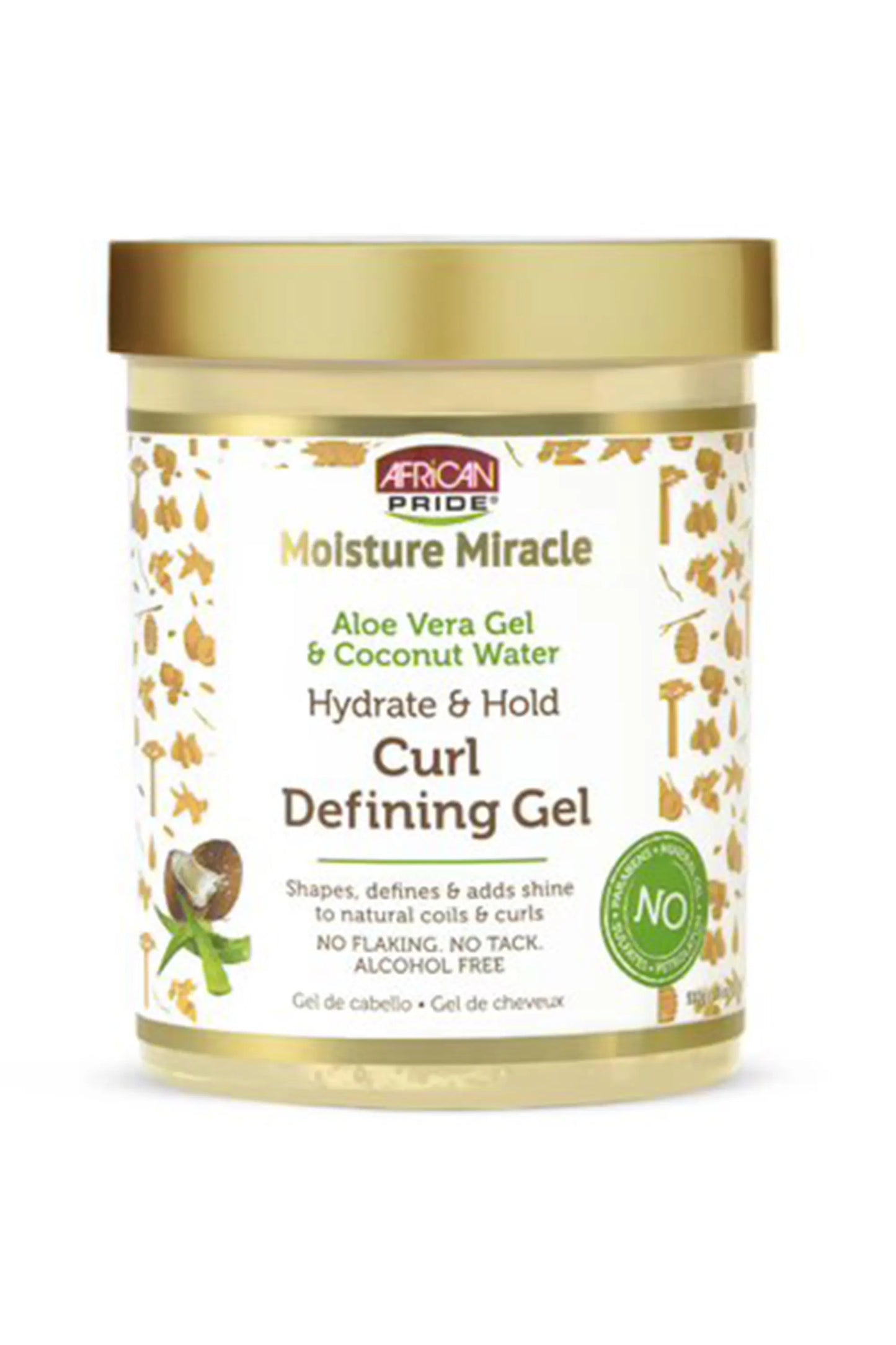African Pride Aloe & Coconut Water Hydrate & Hold Curl Defining Gel 510 Gr