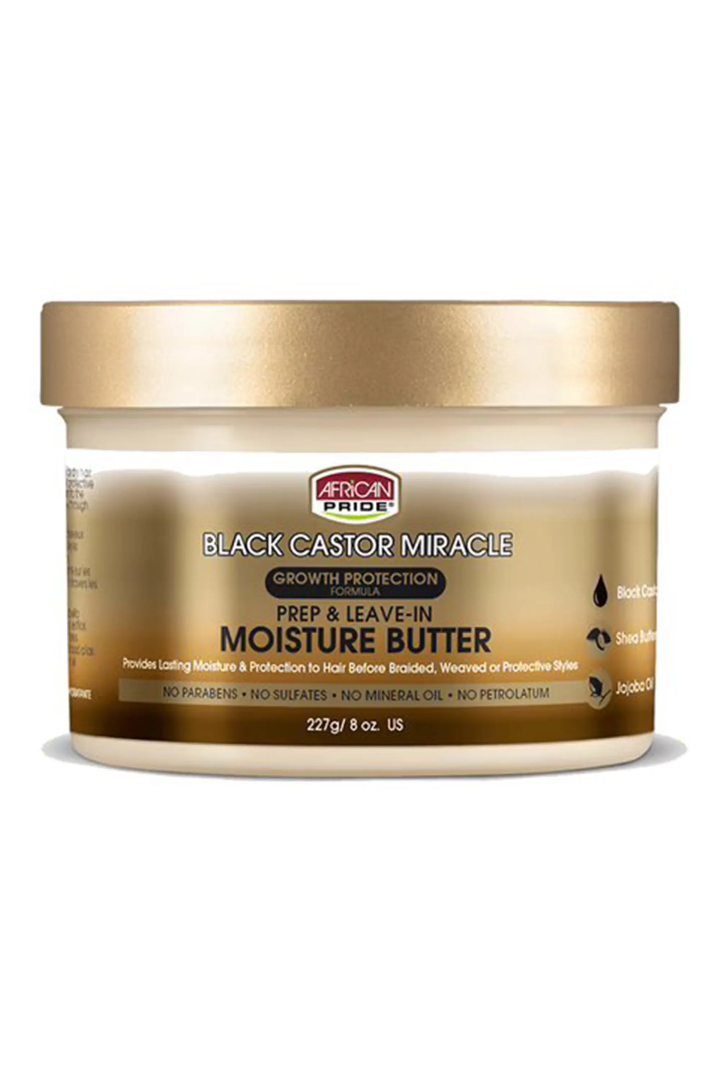 African Pride Black Castor Miracle Prep & Leave-In Moisture Butter 227 Gr