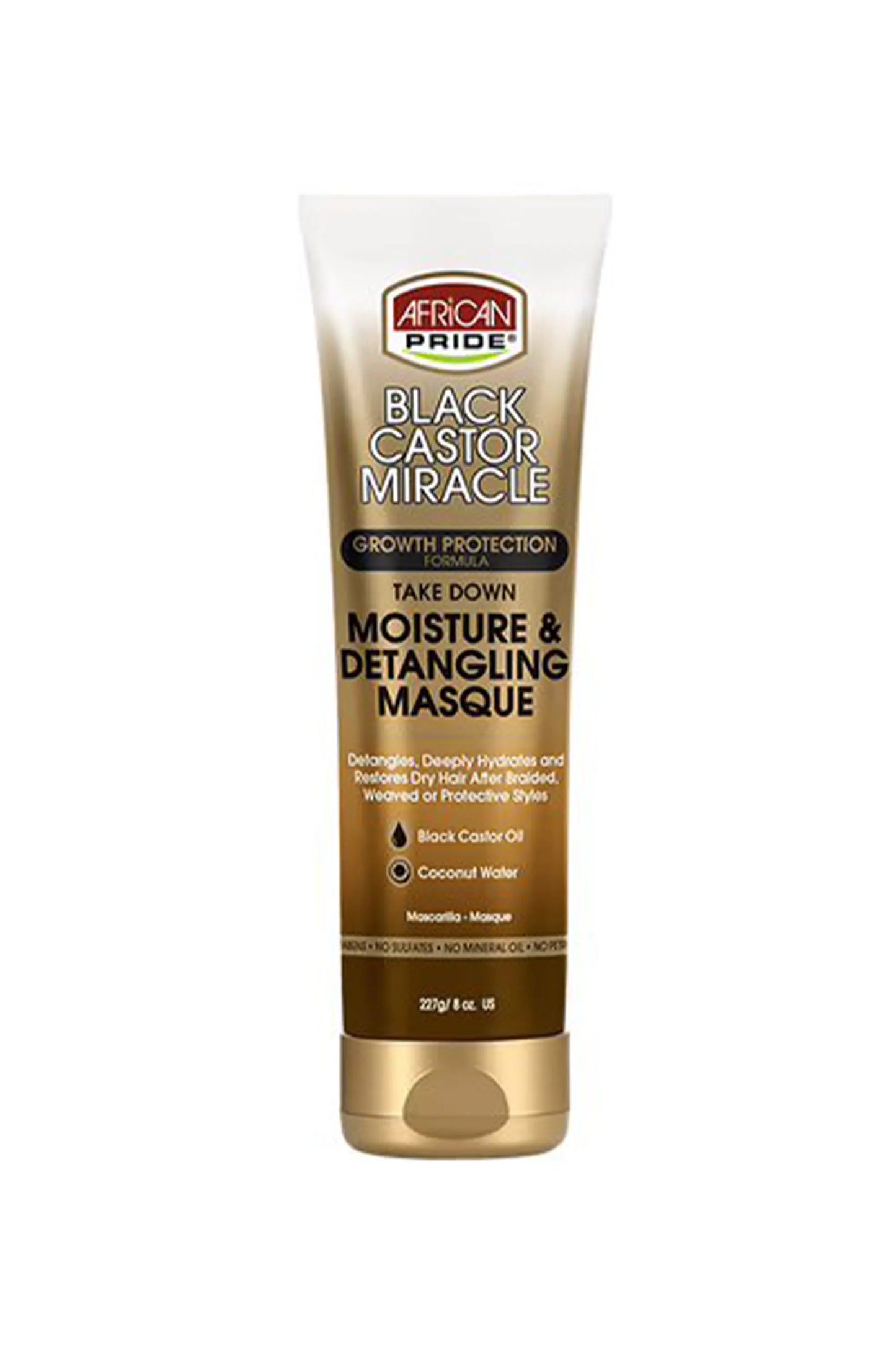 African Pride Black Castor Miracle Take Down Moisture & Detangling Masque 227 Gr