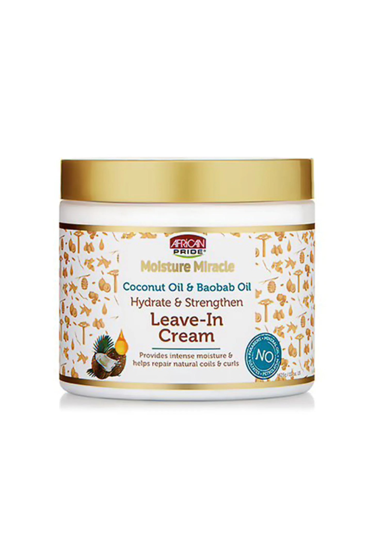 African Pride Moisture Miracle Coconut Oil & Baobab Oil Hydrate & Strengthen Leave-In Cream 443gr