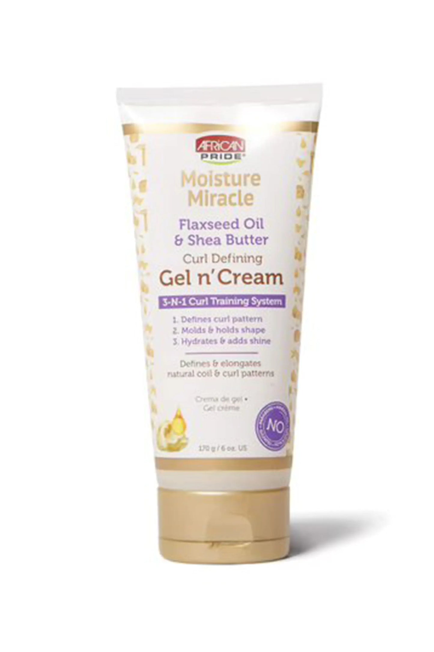 African Pride Moisture Miracle Flaxseed Oil & Shea Butter Curl Defining Gel N'Cream 170 Gr