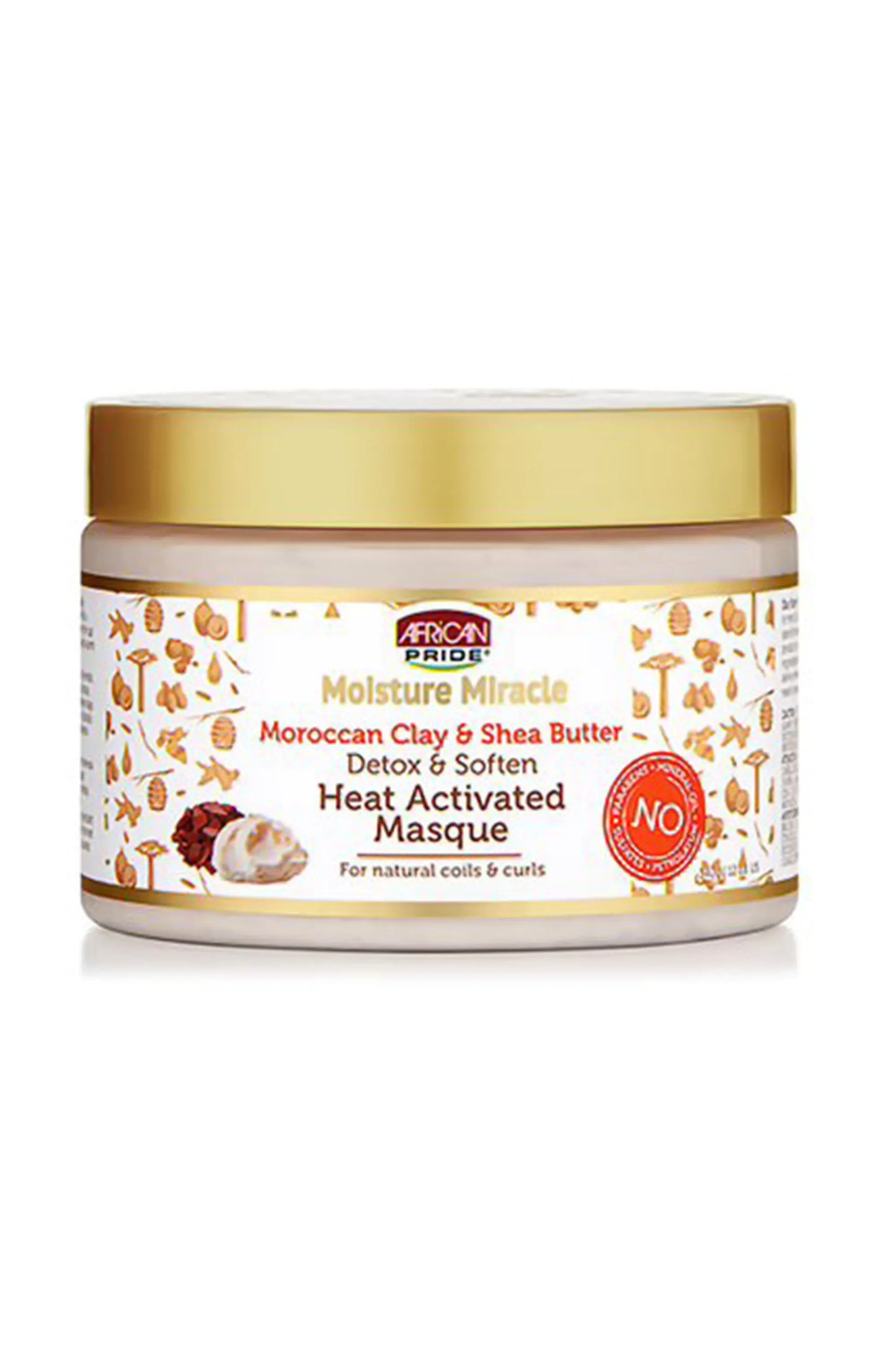African Pride Moisture Miracle Moroccan Red Clay & Shea Butter Detox & Soften Heat Activated Masque 340gr