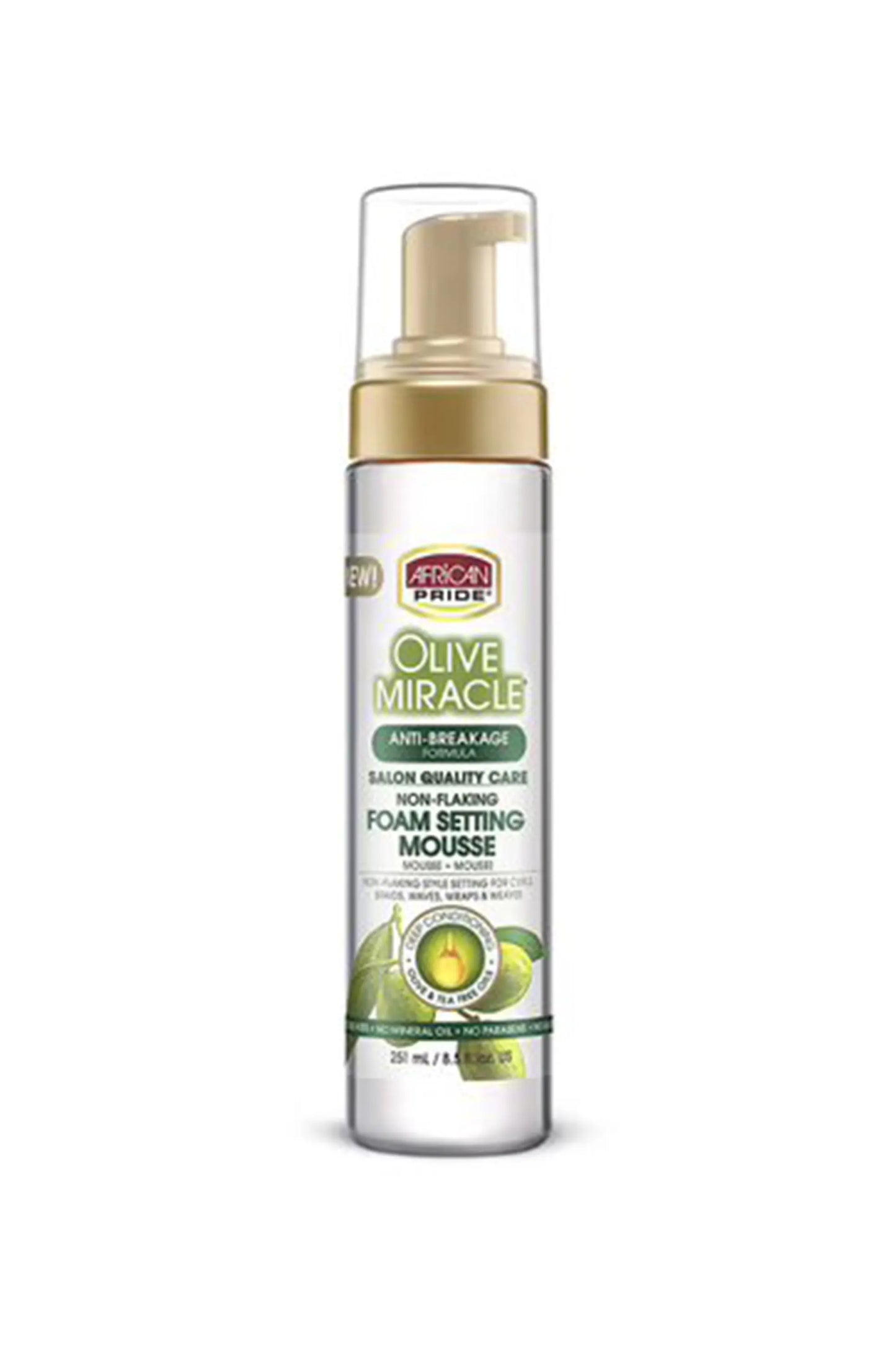 African Pride Olive Miracle Foam Setting Mousse 8.5oz