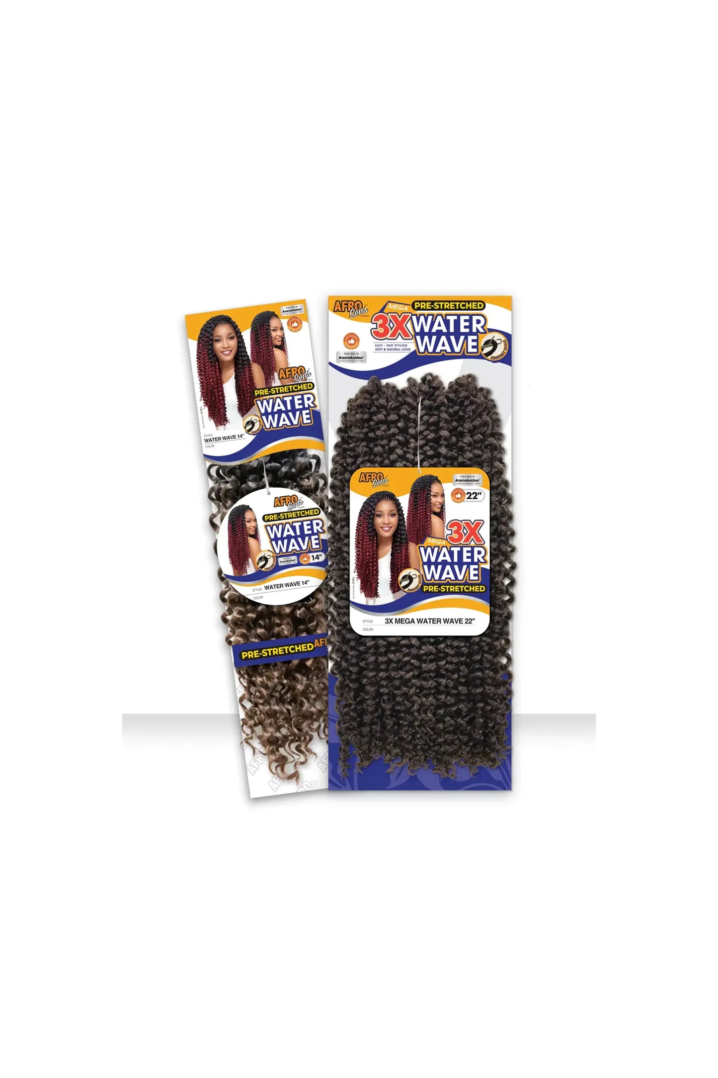 Afro Sens Crochet Braid 3X Water Wave