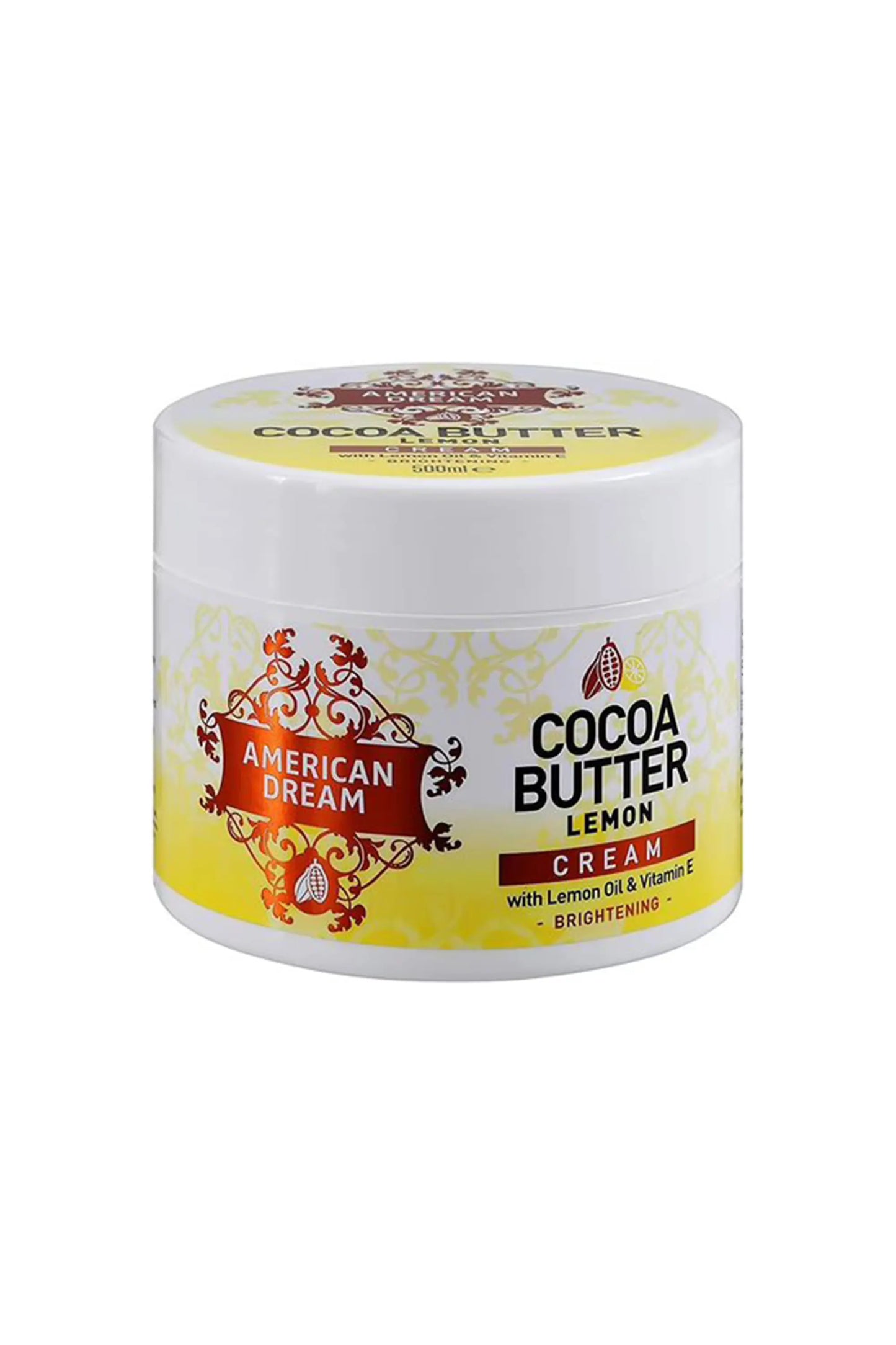 American Dream Cocoa Butter Lemon Cream With Lemon Oil & Vitamin E - Brightening 500ml