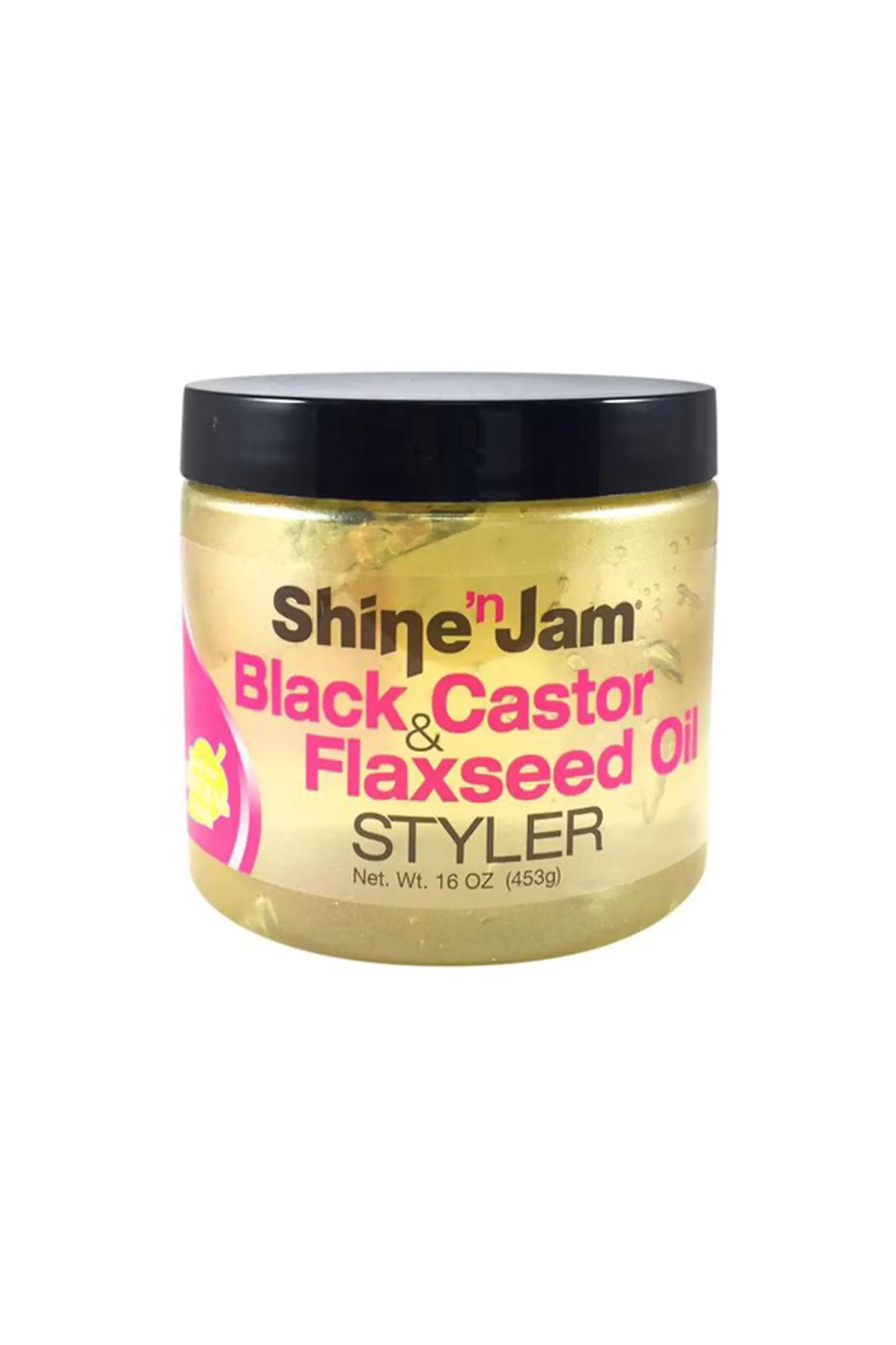 Ampro Shine 'N Jam Black Castor & Flaxseed Oil Styler 453g