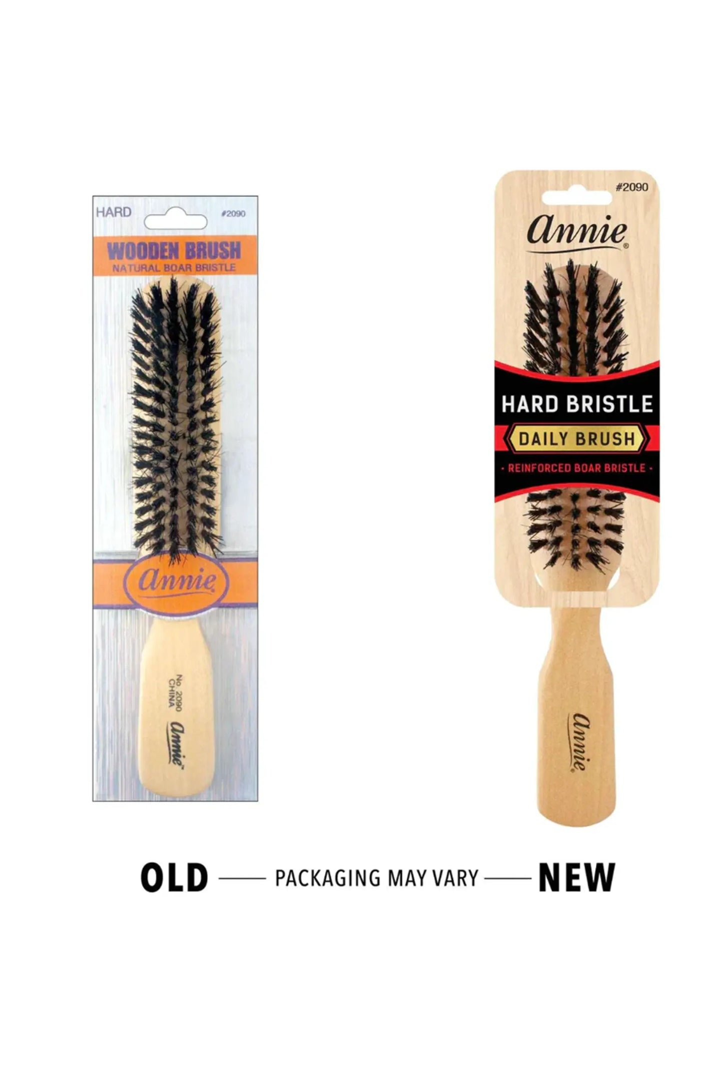 Annie Hard Wooden Brush Boar Bristle 5 Row - 2090