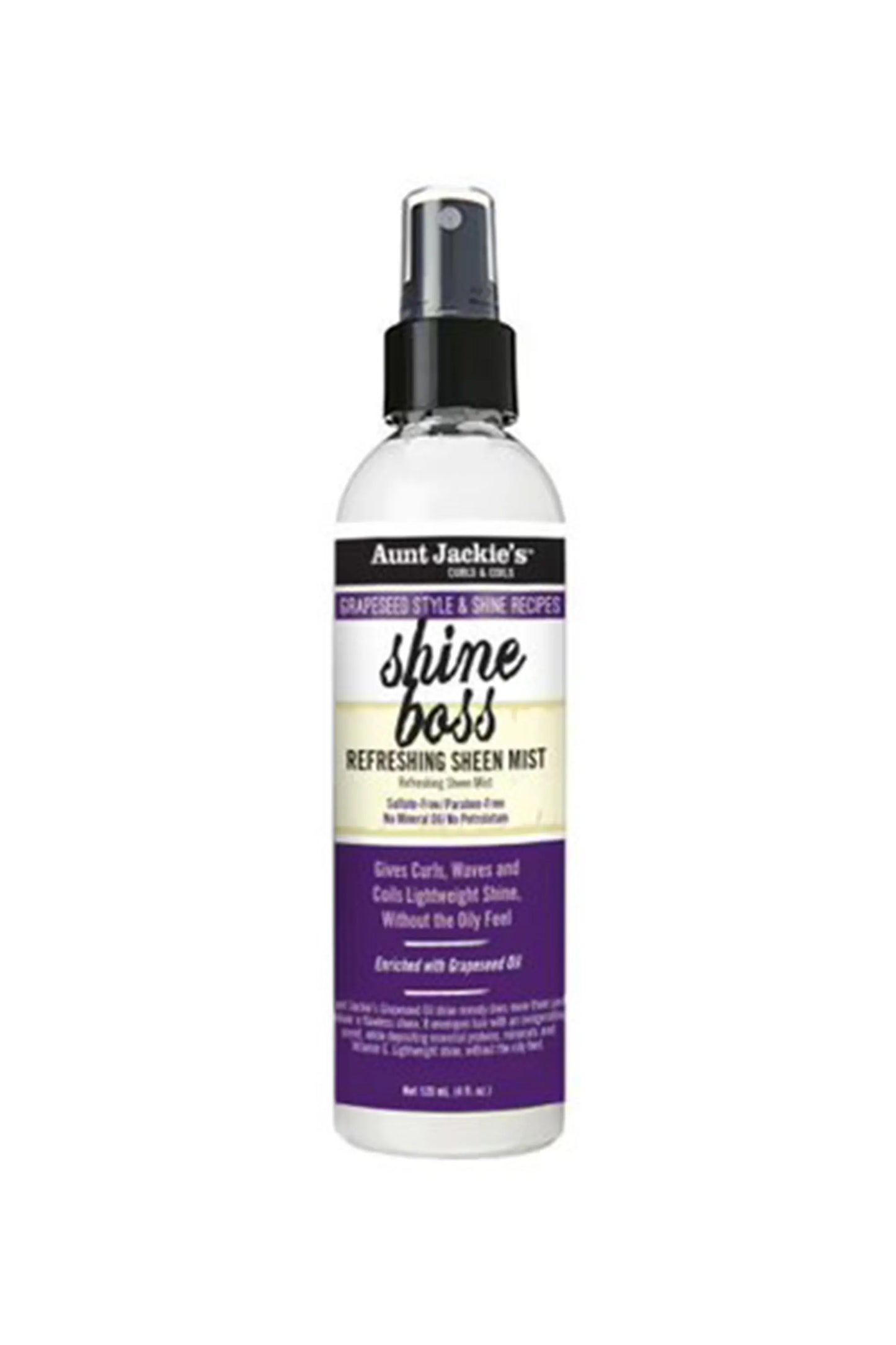 Aunt Jackie's Grapeseed Style & Shine Recipes SHINE BOSS Refreshing Sheen Mist