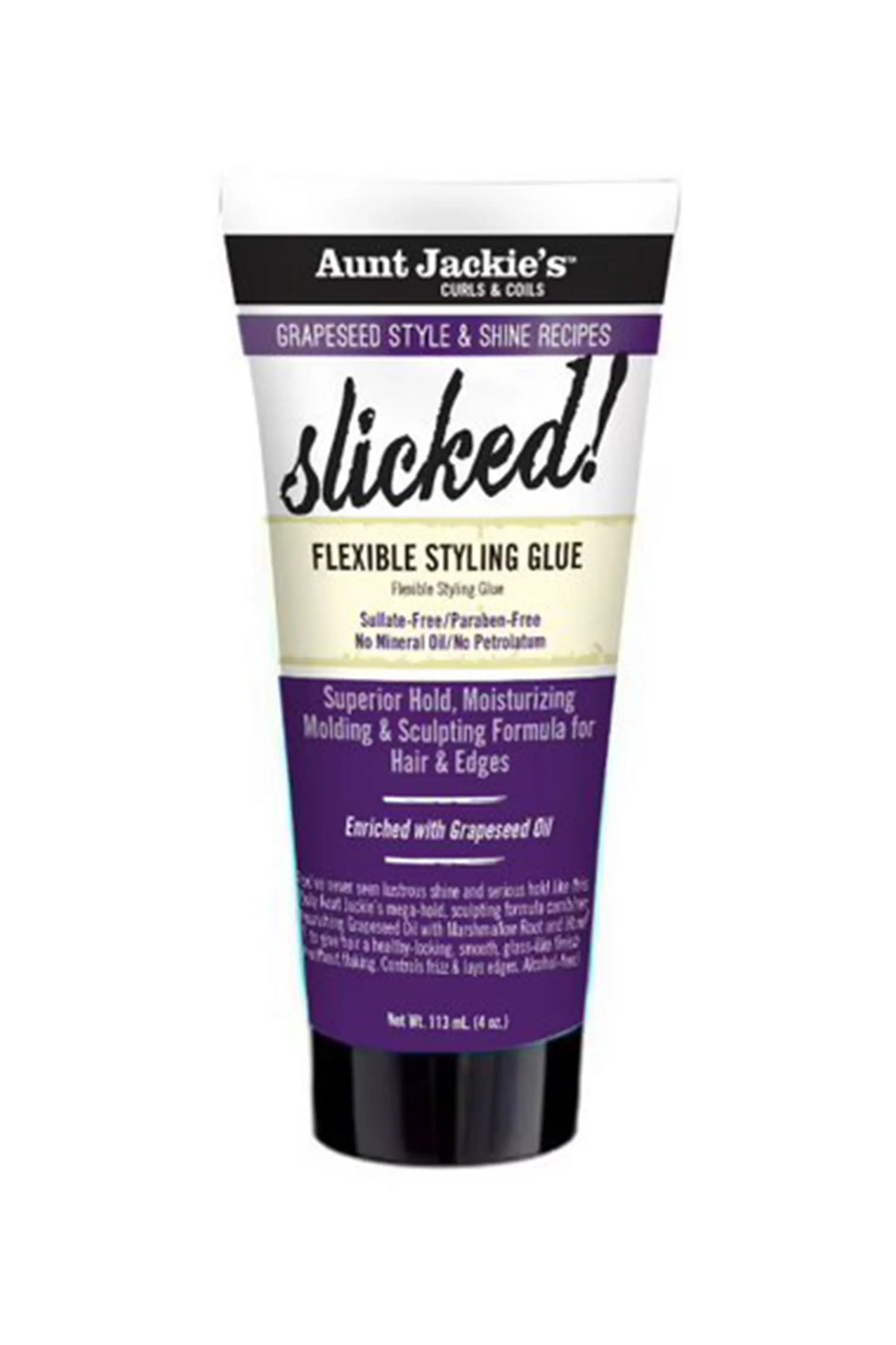 Aunt Jackie's Grapeseed Style & Shine Recipes SLICKED! Flexible Styling Glue