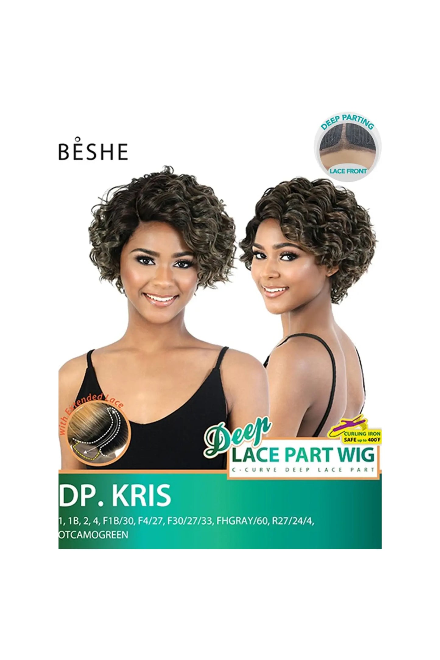 Beshe Synthetic C- Curve Deep Lace Part Wig - DP.KRIS