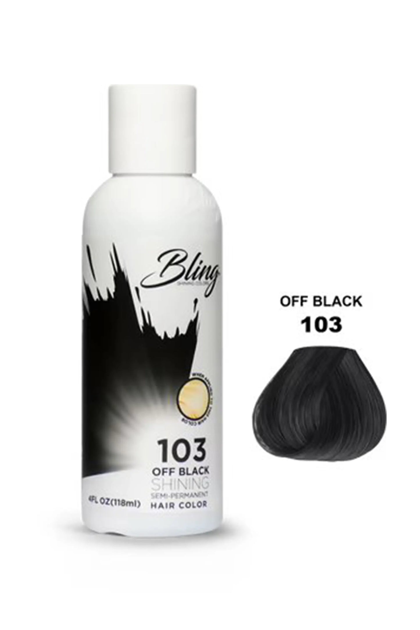 Bling Semi Permanent Hair Color 103 - Off Black 118 Ml
