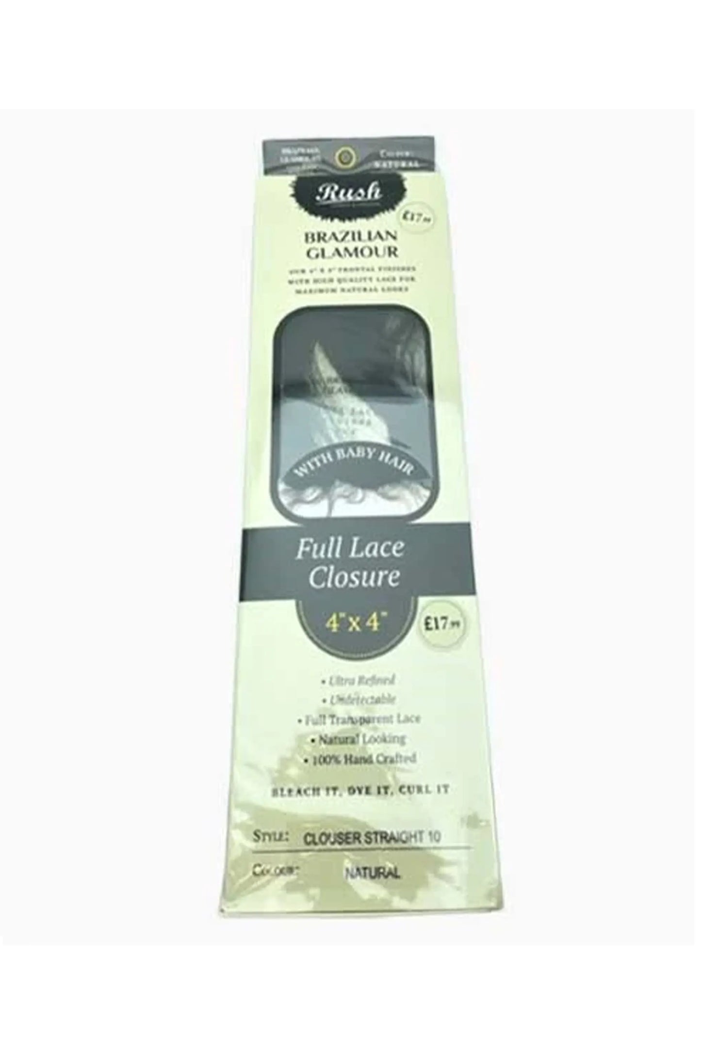 Brazilian Glamour 4X4 Full Lace Closure - Straight Available in 10, 12, 14, 18"