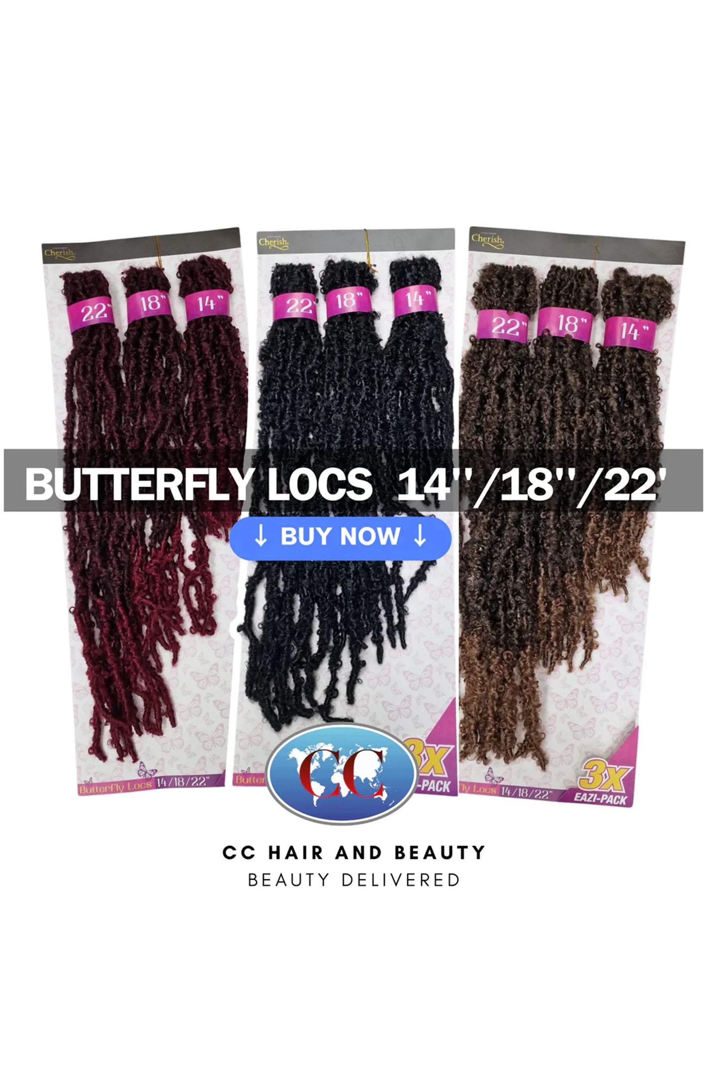 Cherish Butterfly Locs 3X Eazi Pack 14''/18''/22''