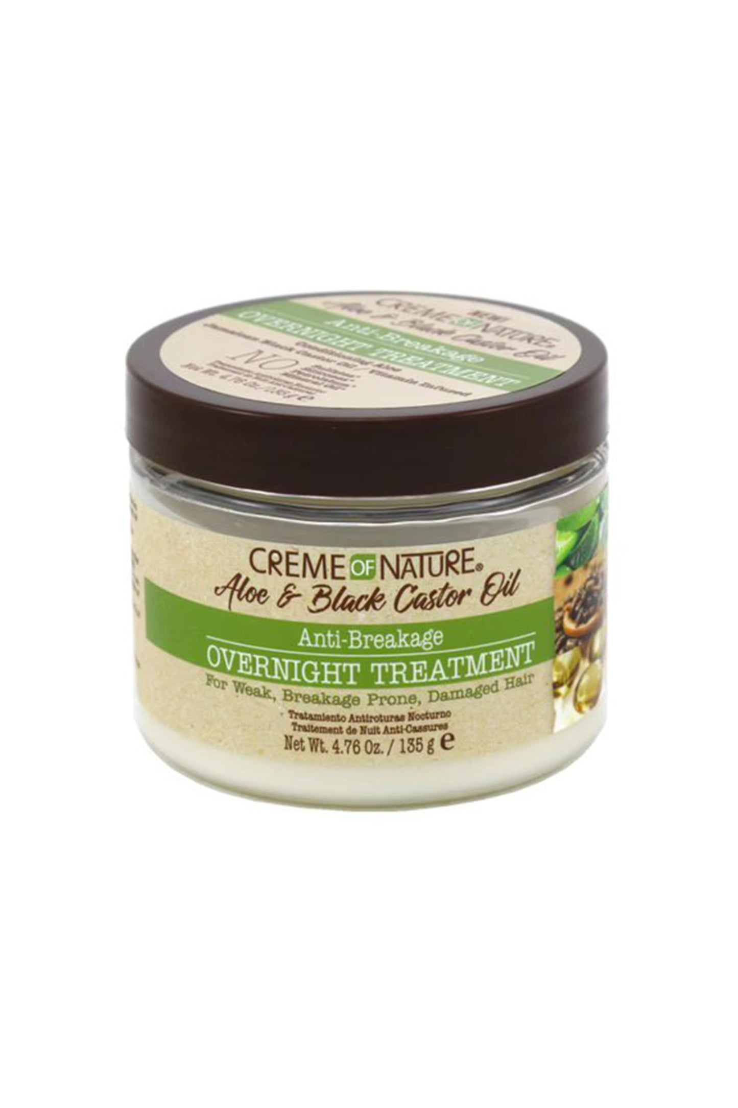 Creme Of Nature Aloe & Black Castor Oil Anti Breakage Overnight Treatment 4.76 Oz