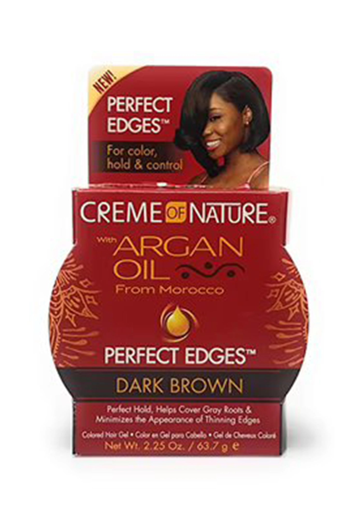 Creme Of Nature Argan Oil Perfect Edges Dark Brown 2.25oz