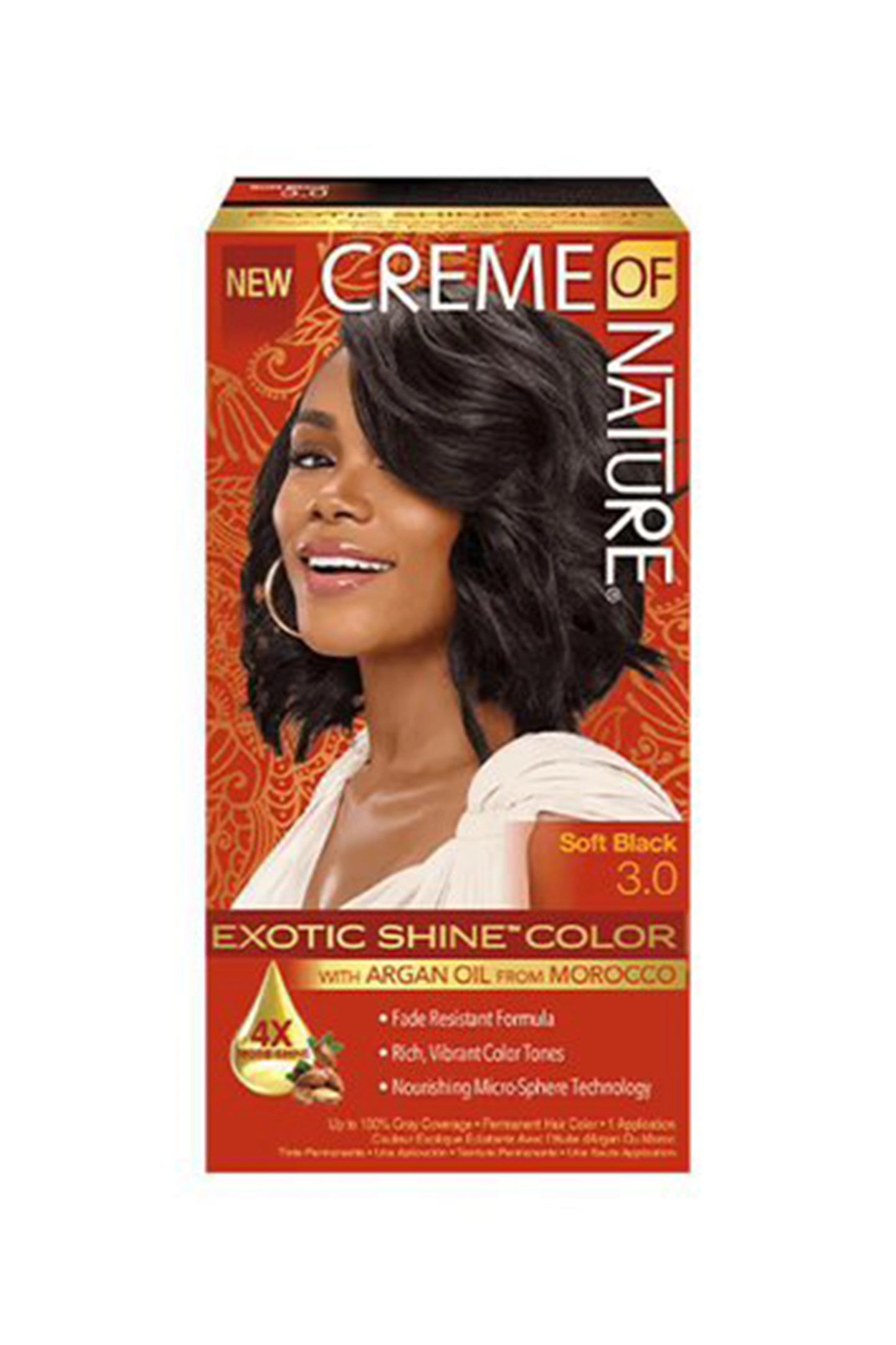 Creme Of Nature Exotic Shine Color Hair Color, 3.0 Soft Black
