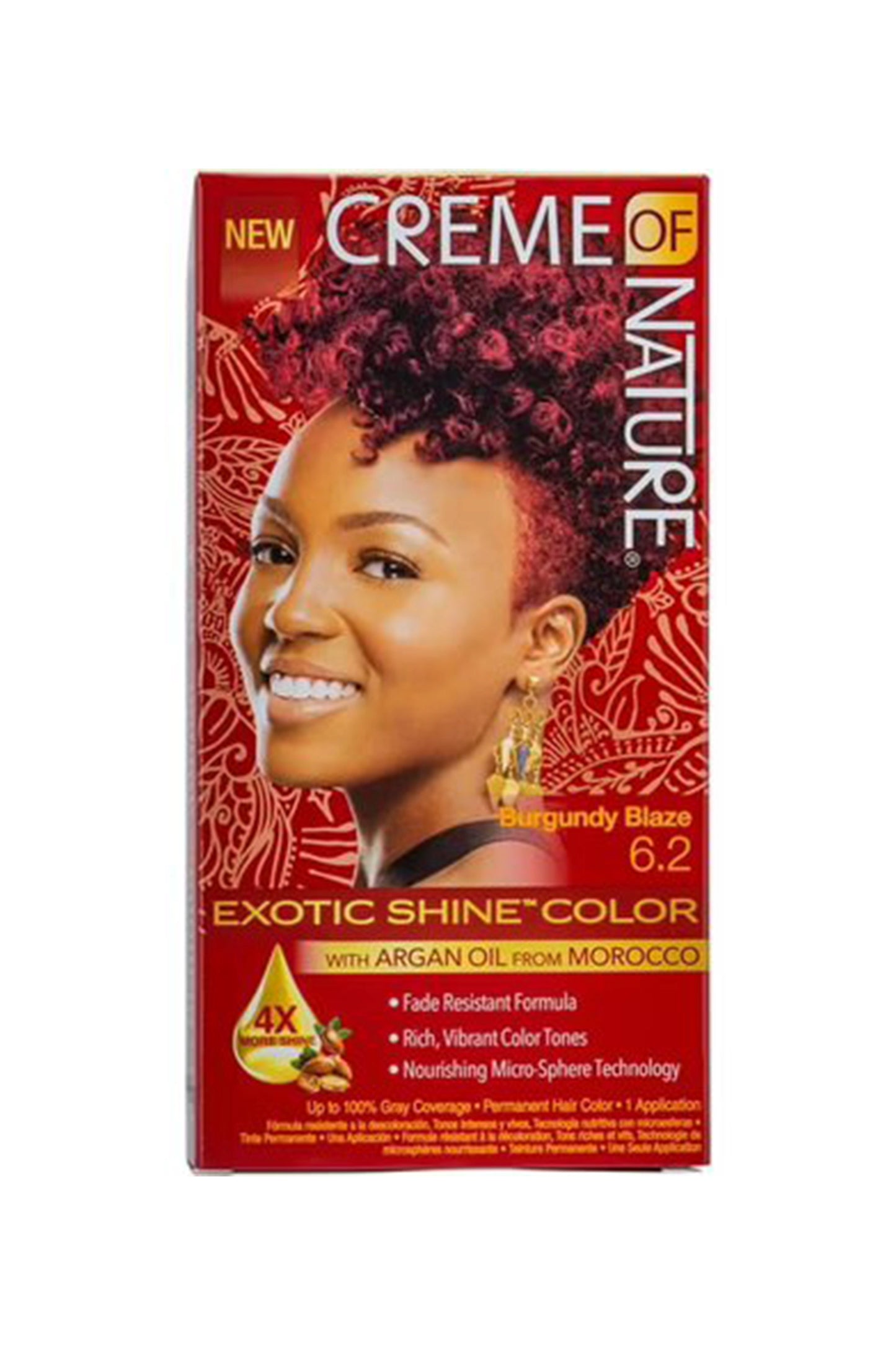 Creme Of Nature Exotic Shine Color Hair Color, 6.2 Burgundy Blaze