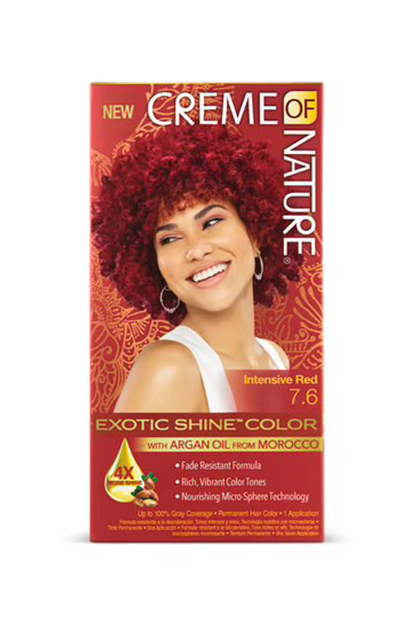 Creme Of Nature Exotic Shine Color With Argan Oil, 7.6 Intensive Red