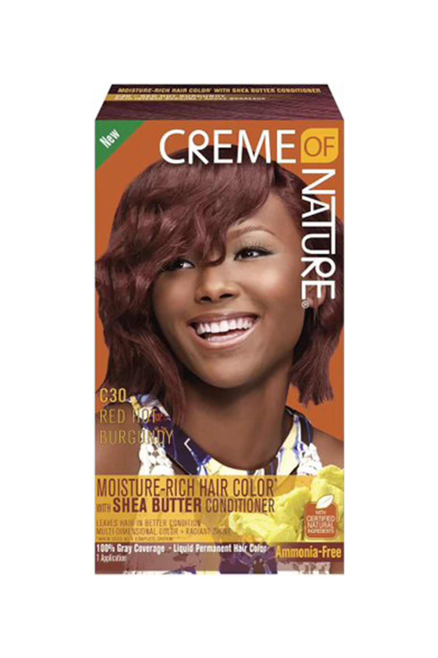 Creme Of Nature Moisture-Rich Hair Color Kit - C30 Red Hot Burgundy