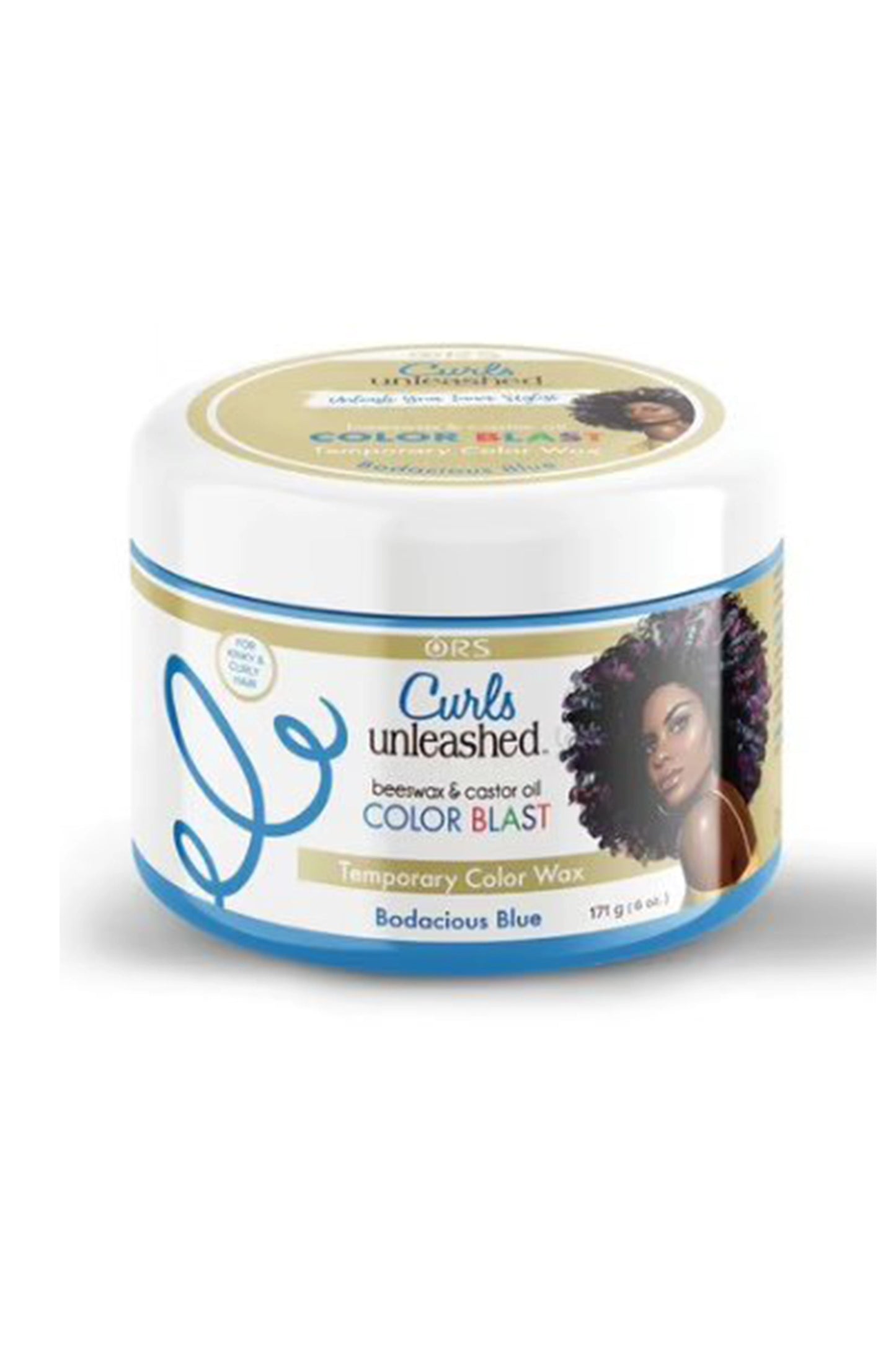Curls Unleashed Color Blast Temporary Hair Makeup Wax Bodacious Blue 6 Oz