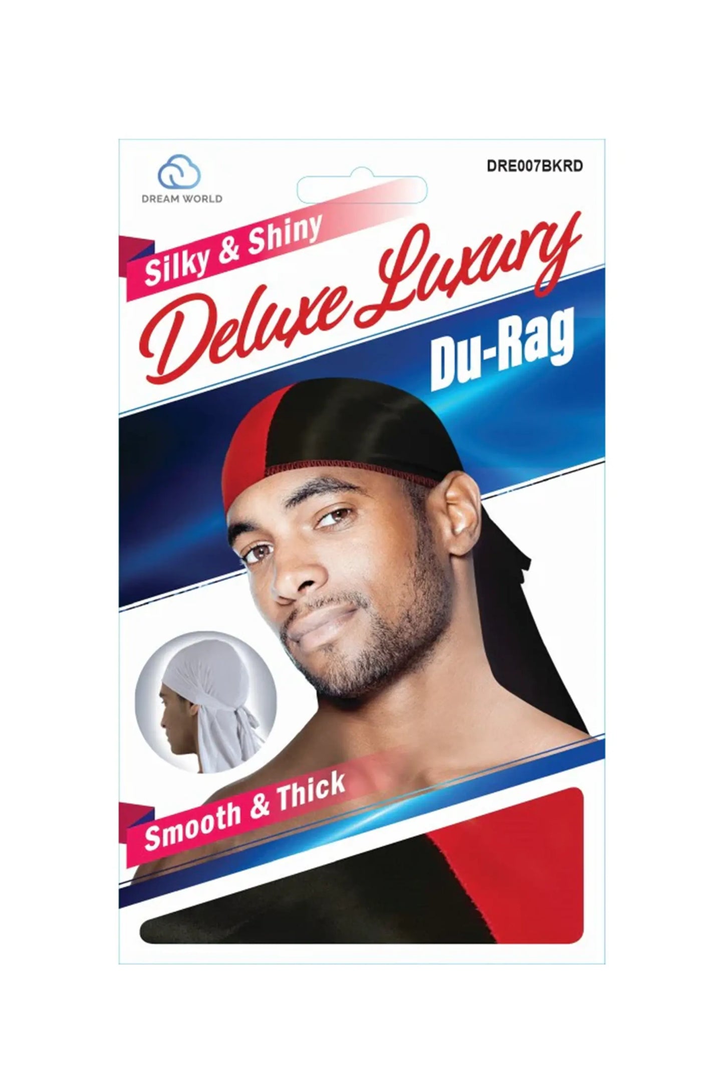 Dream World Deluxe Luxury Du-Rag Black Red-Dre007Bkrd
