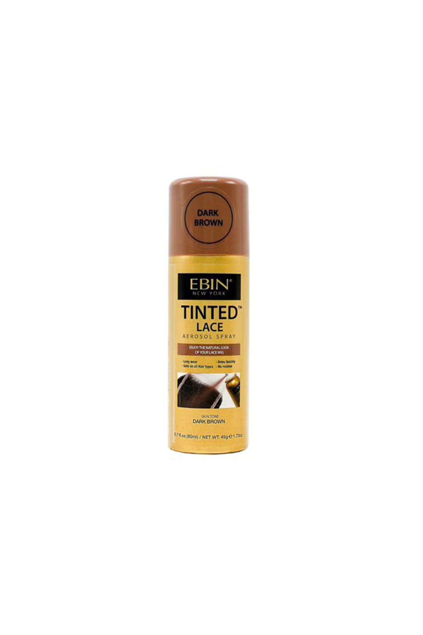 Ebin Tinted Lace Spray Dark Brown 80ml