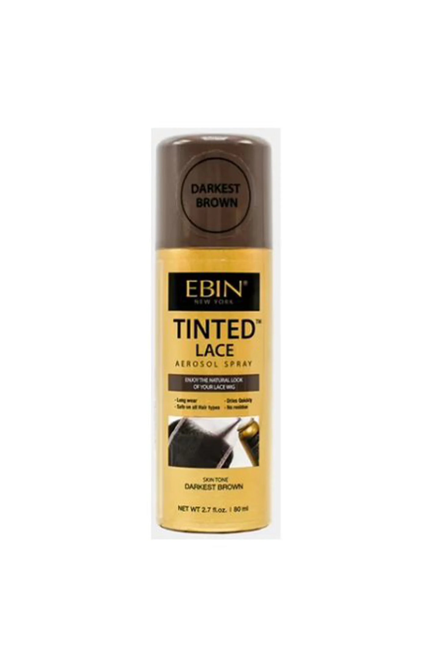Ebin Tinted Lace Spray Darkest Brown 80ml