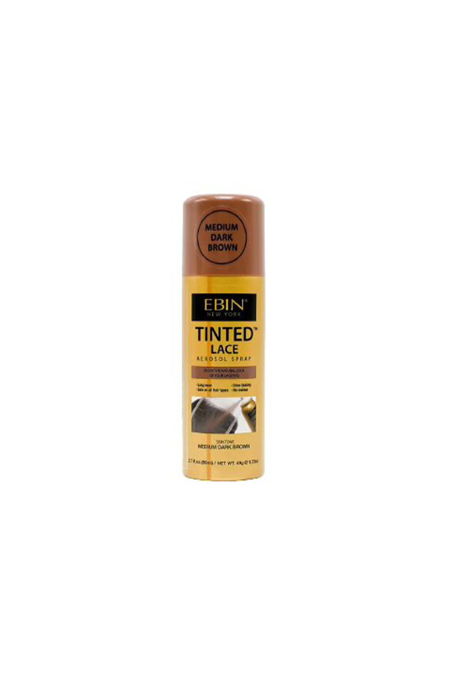 Ebin Tinted Lace Spray Medium Dark Brown 80ml