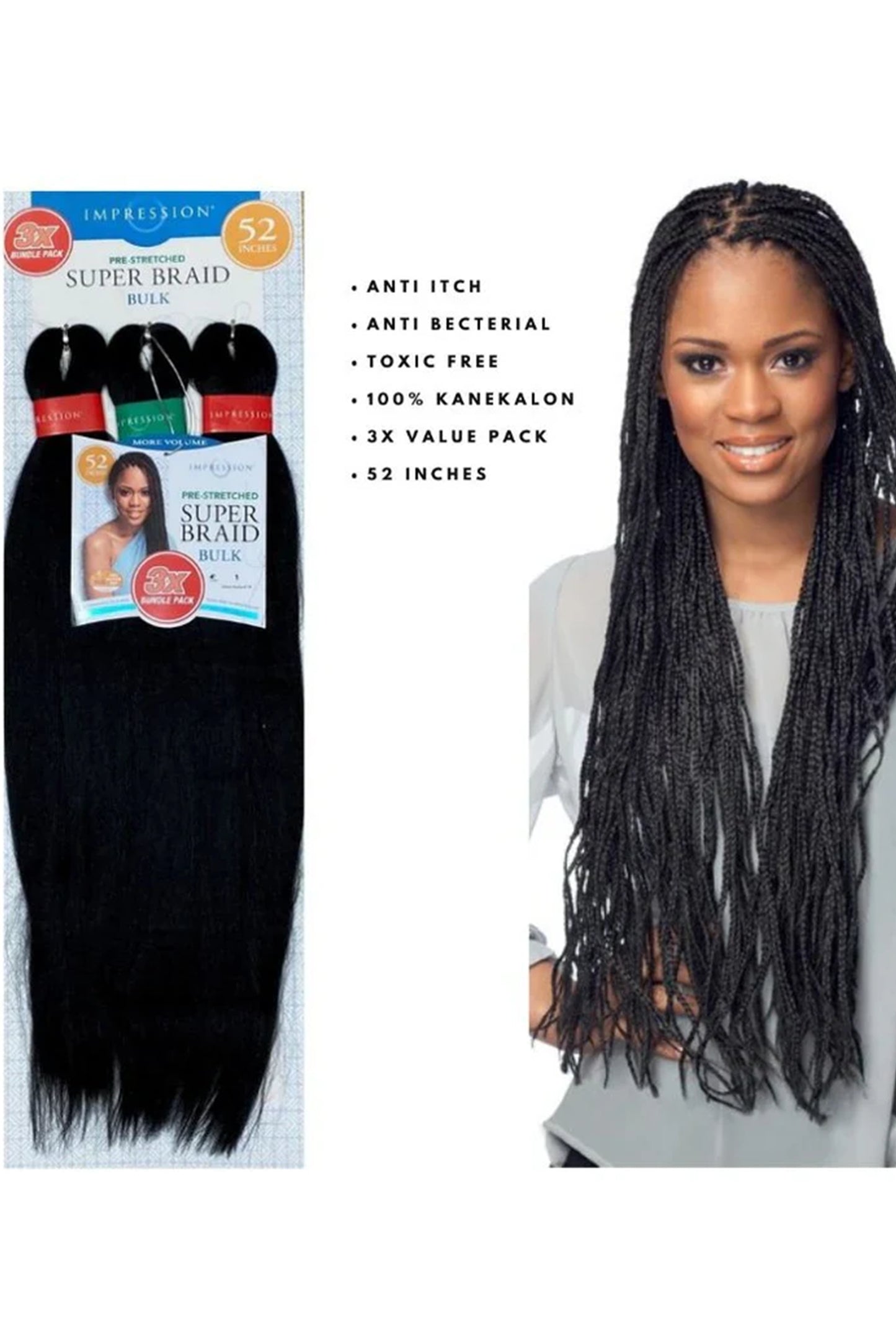 Impression Super Braid Bulk 52" Inches Pre Stretched 3X Value Pack