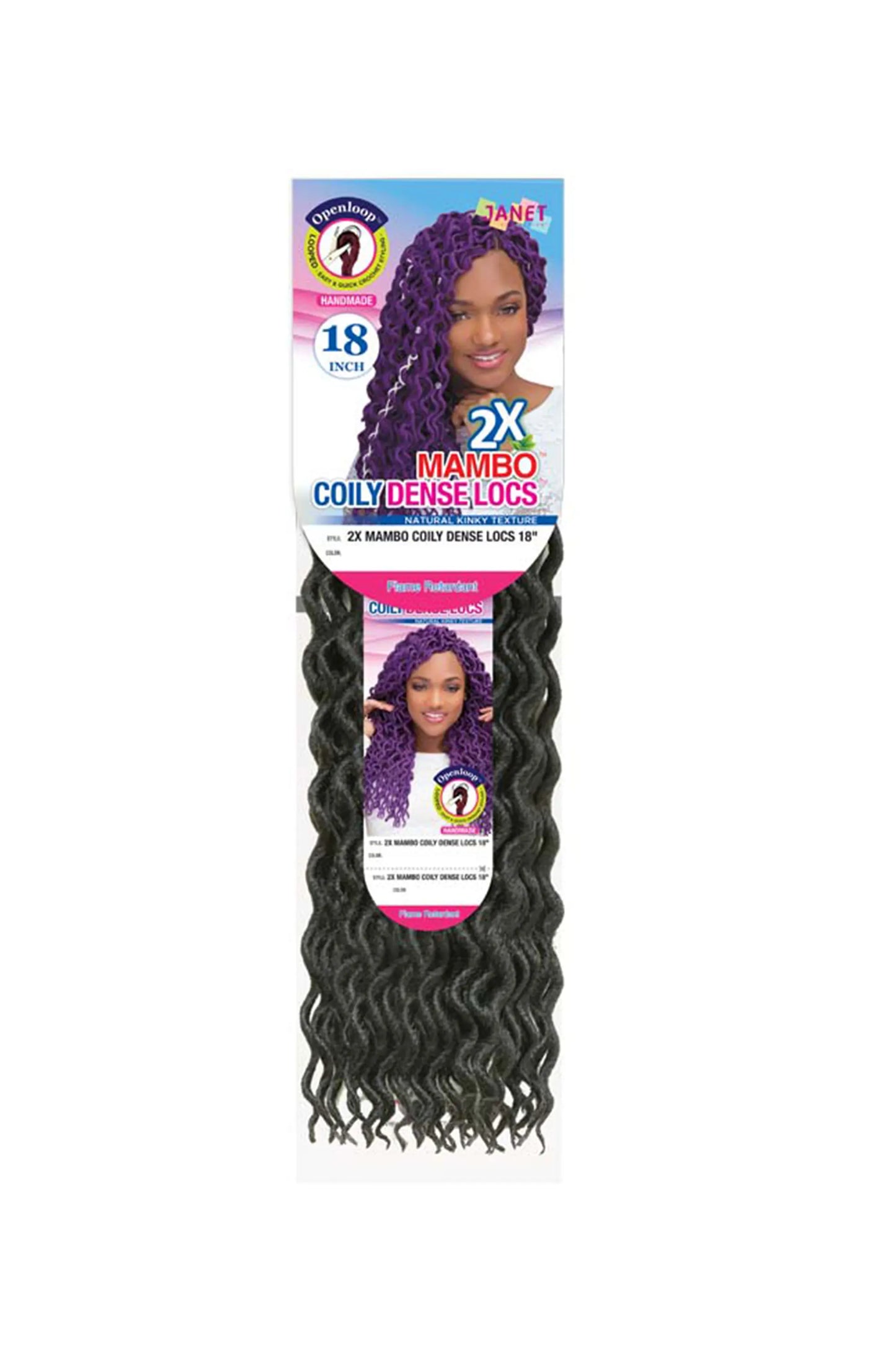 Janet Collection 2 X Mambo Coily Dense Locs 18"
