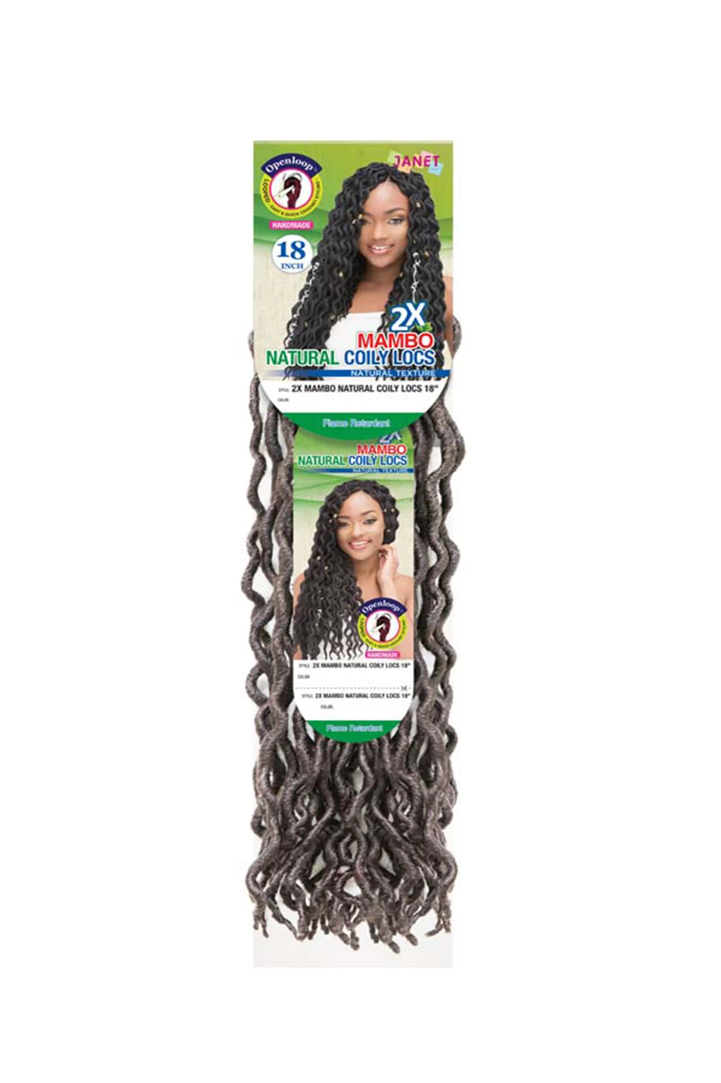 Janet Collection 2 X Mambo Natural Coily Locs 18"