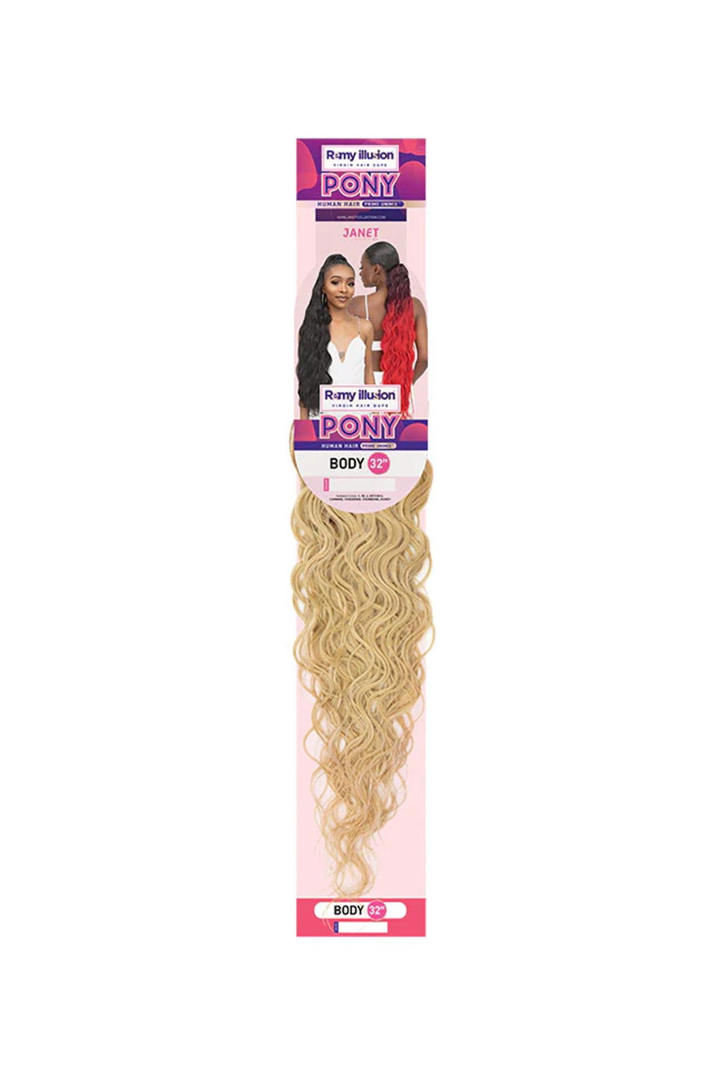 Janet Collection Remy Illusion Pony Premium Human Hair - Body 32