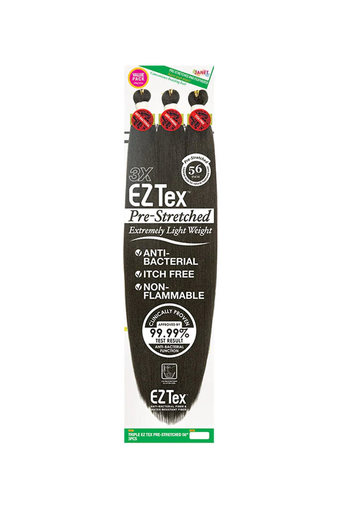 Janet Collection Triple Ez Tex Pre-stretched 56? 3pcs