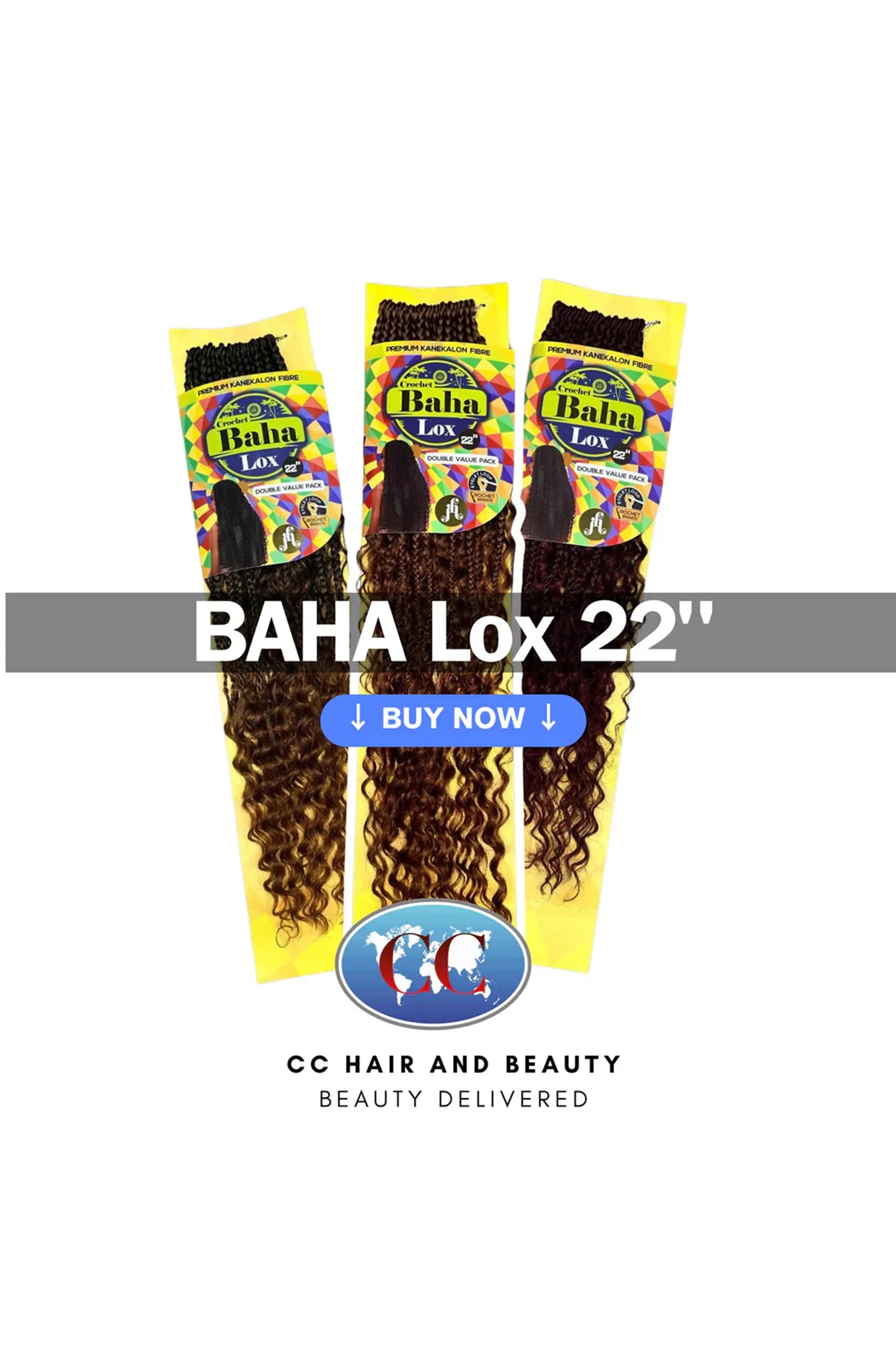 Jazzy Hair Crochet Baha Lox in 22" Double value Pack