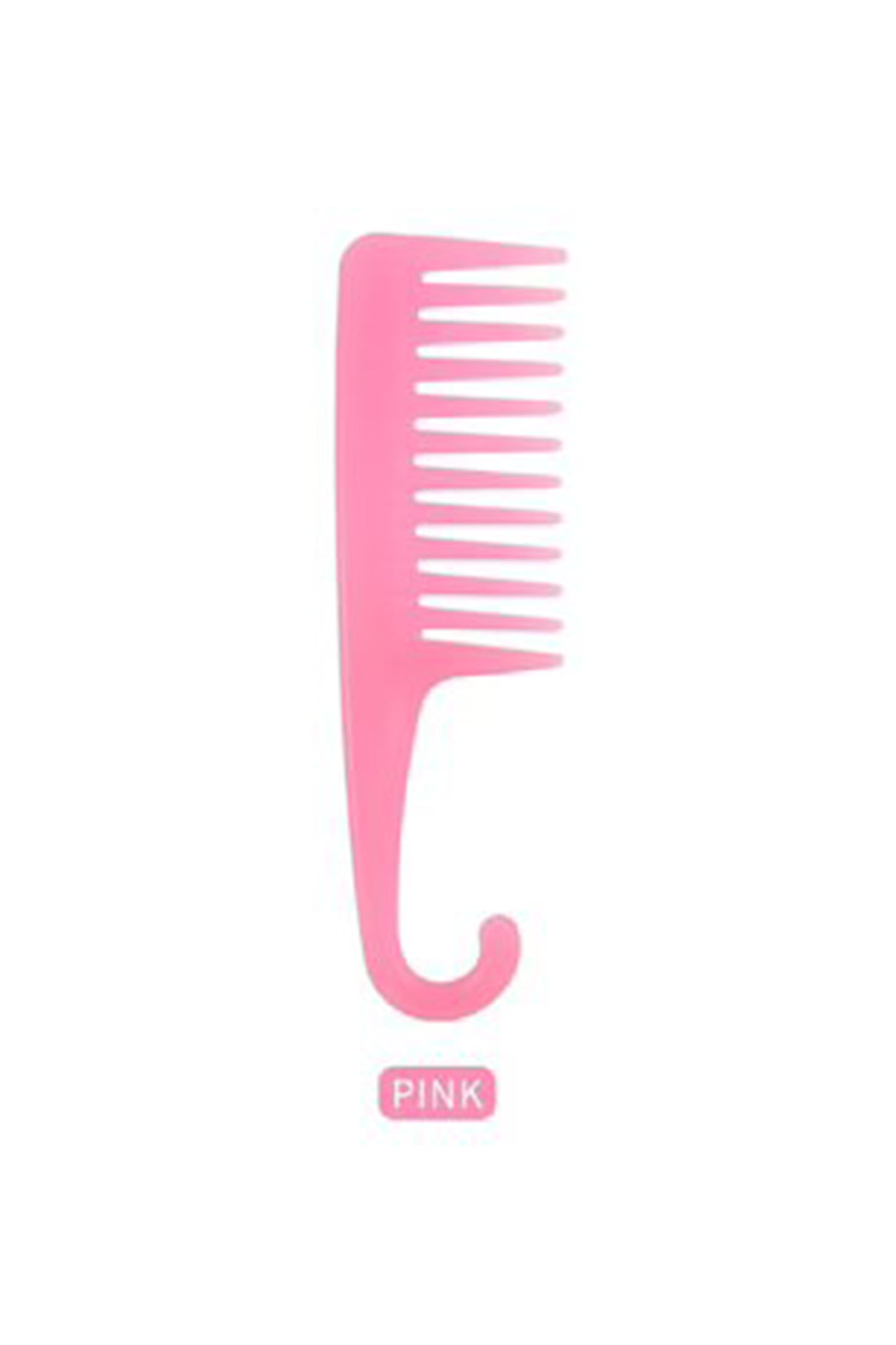 Kinky Curly Wide Tooth Shower Comb - Pink
