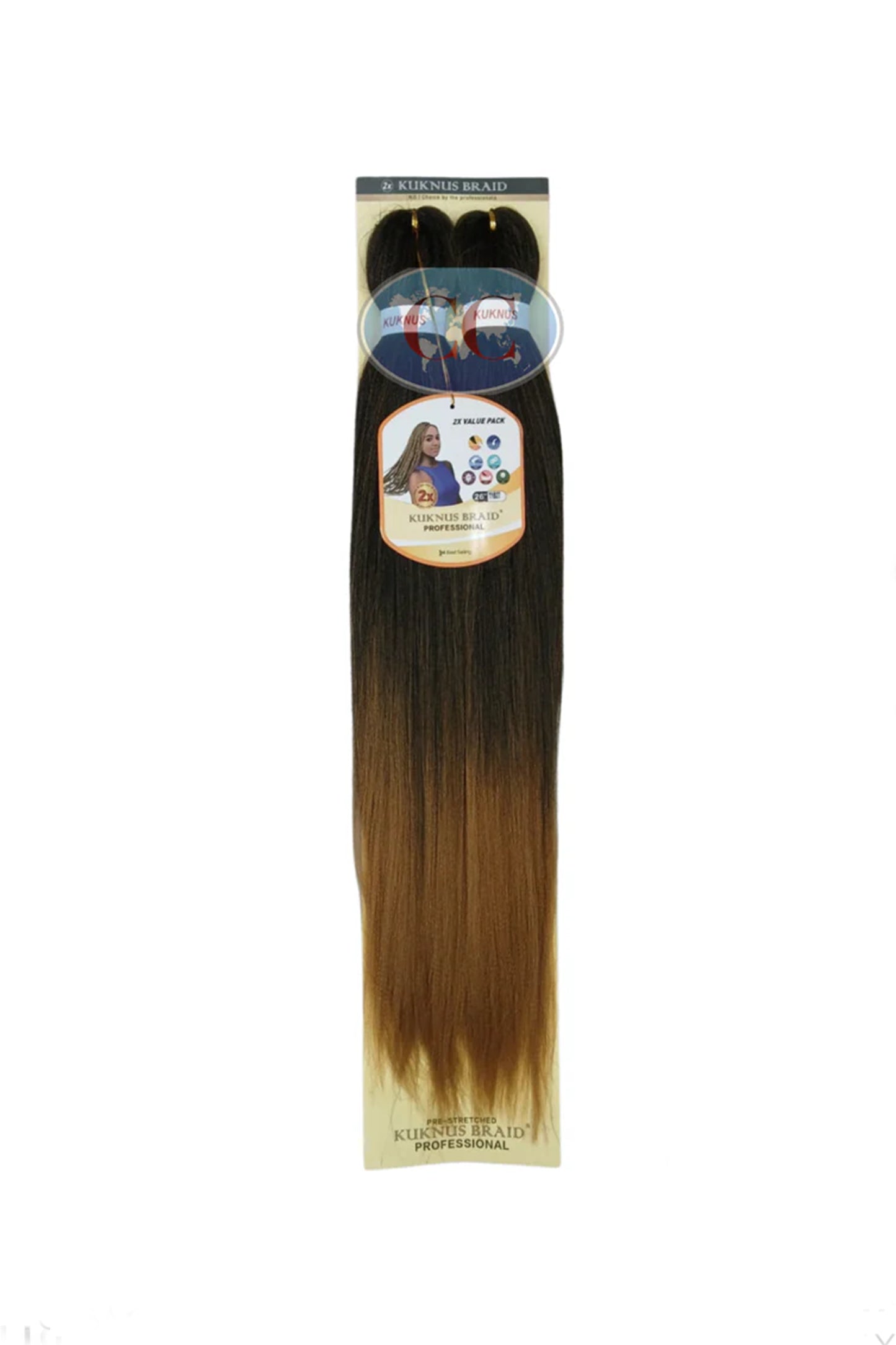 Kuknus Collection 26" X 2pcs Pack Pre Stretch Braids