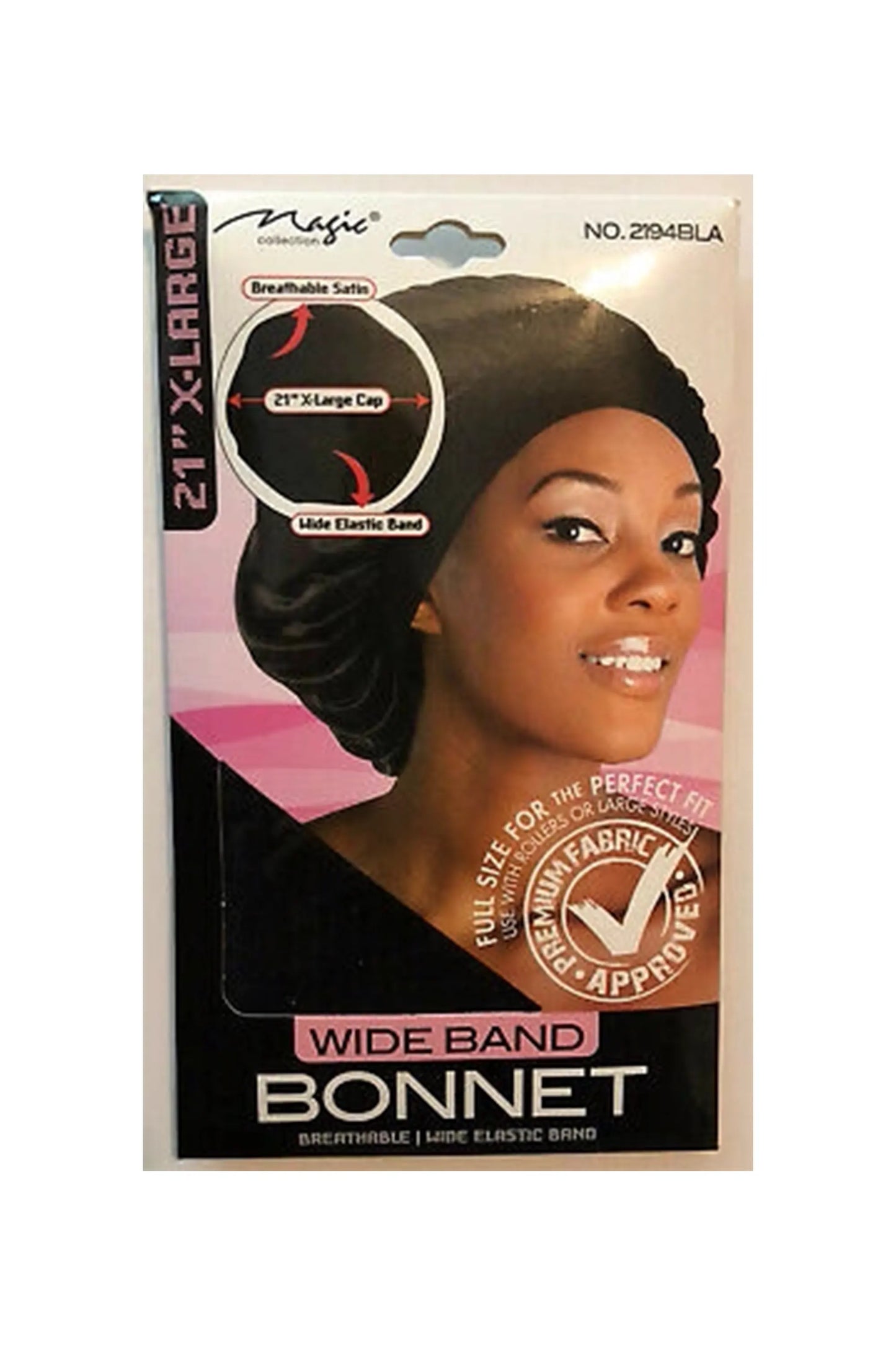 Magic Collection 21" X-Large Wide Band Bonnet - No.2194Bla -Oos