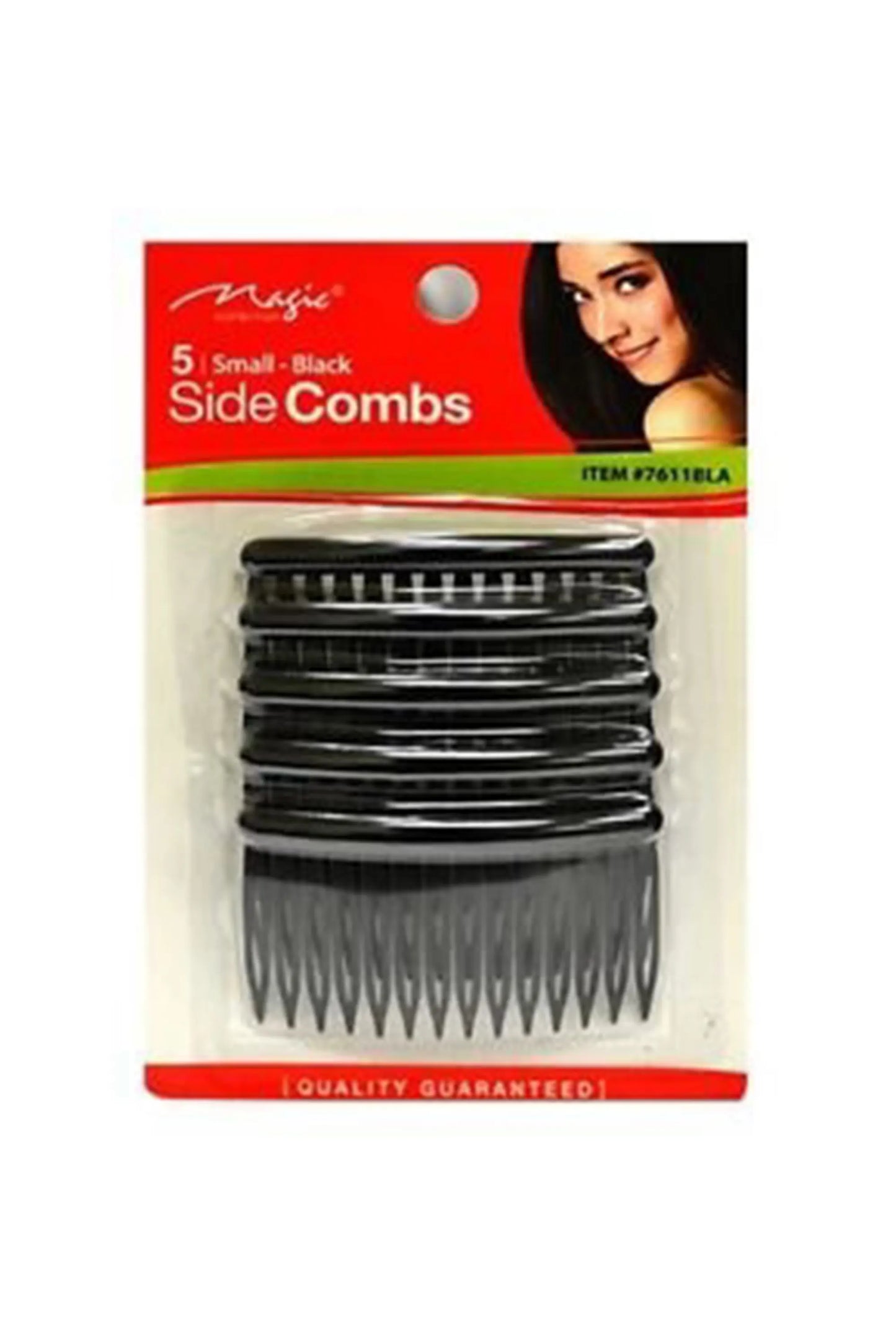 Magic Collection 5 Small Side Combs - Black