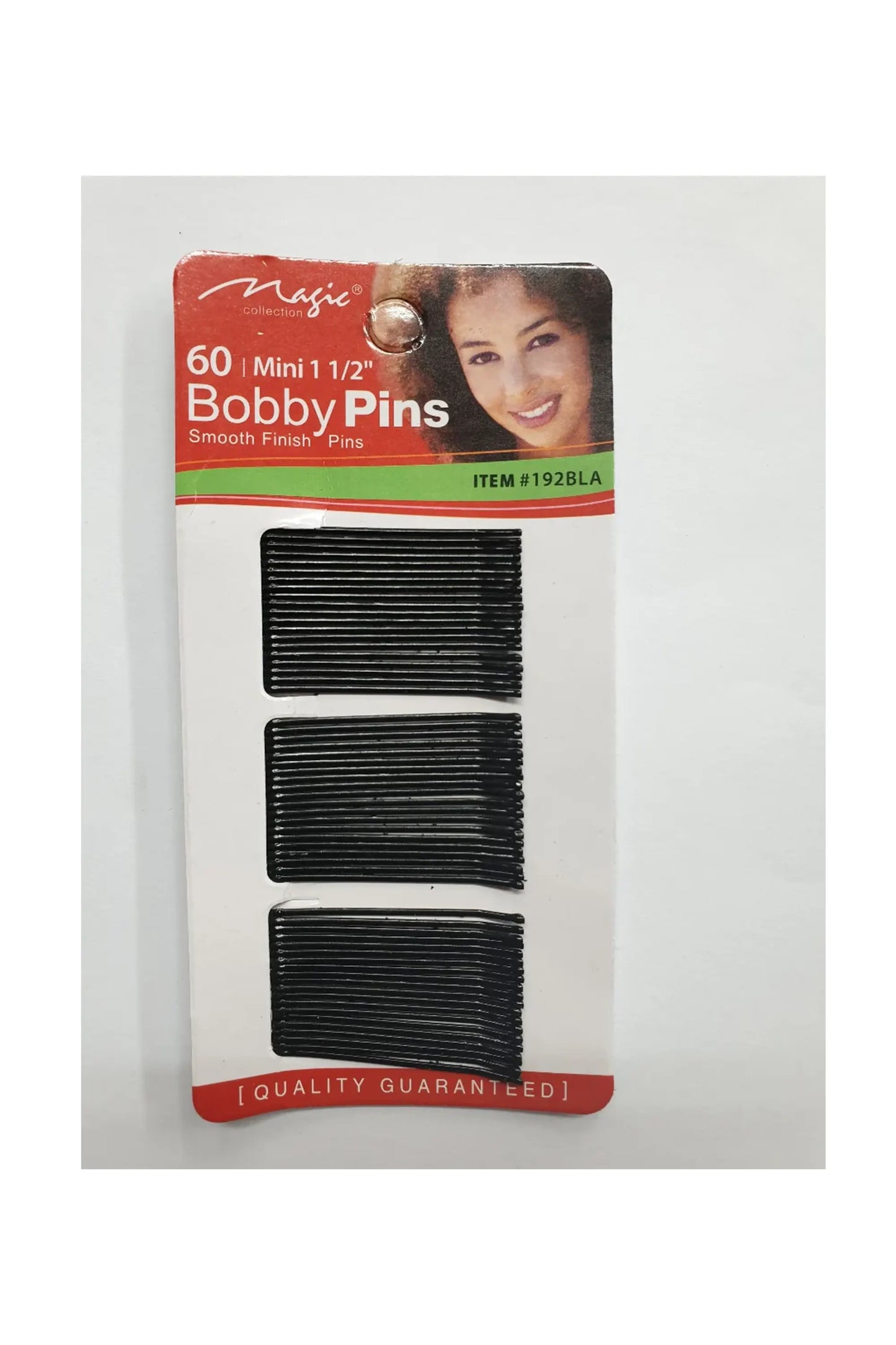 Magic Collection 60 Mini 1 1-2" Black Bobby Pins Item#192Bla