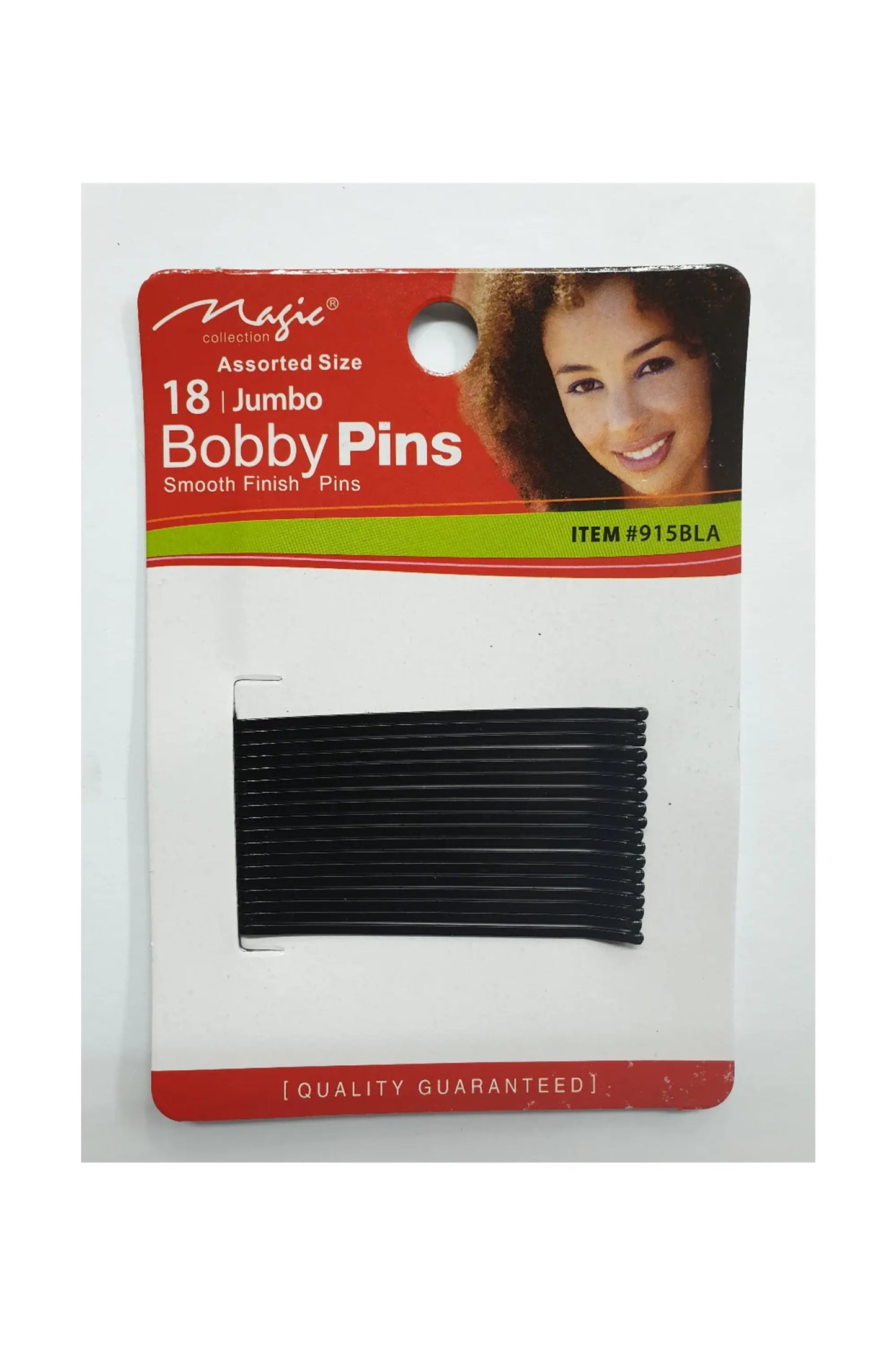 Magic Collection Bobby Pin Jumbo Size Black 18Pcs #915