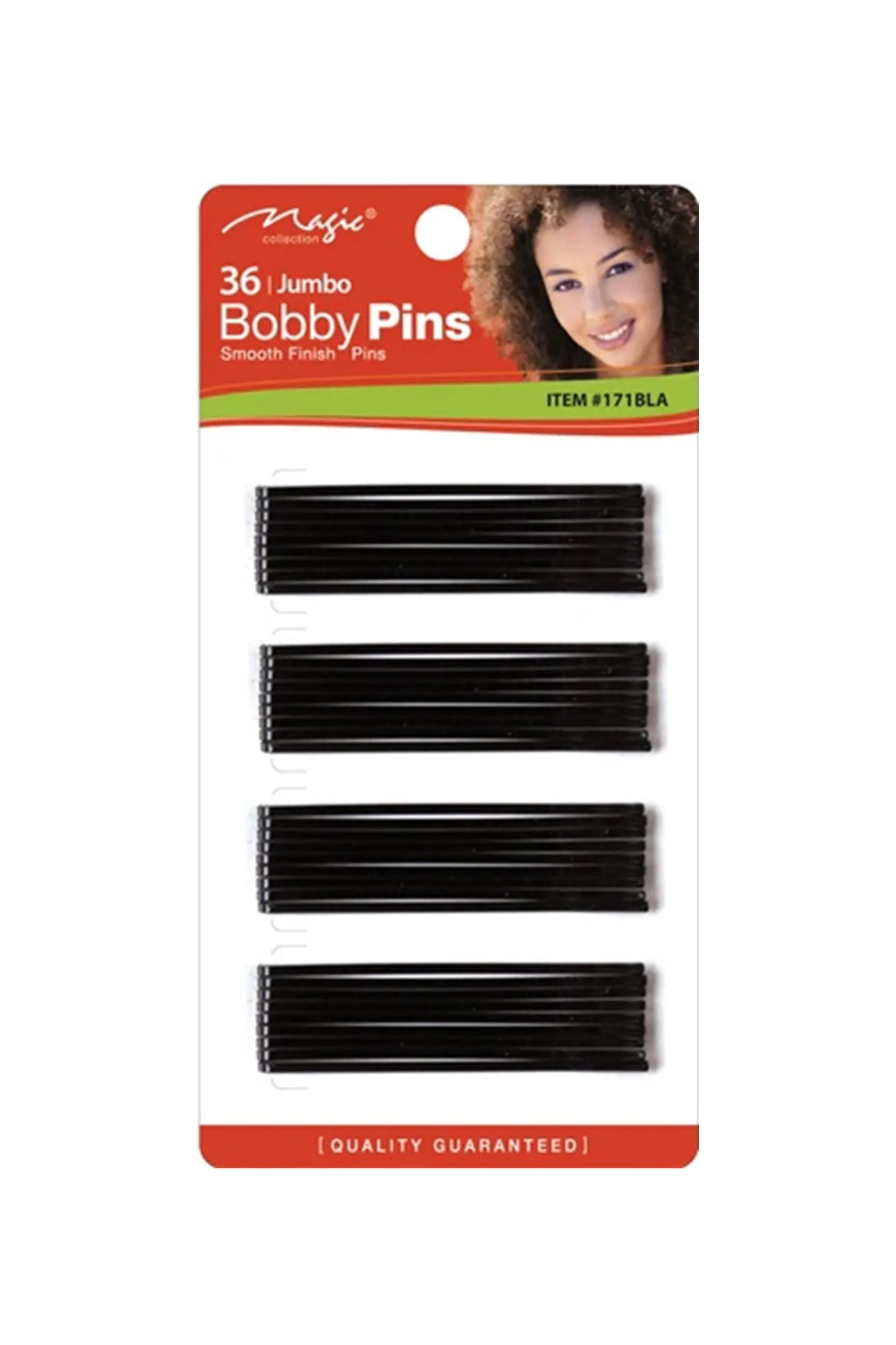 Magic Collection Bobby Pin Jumbo Size Black 36Pcs #171