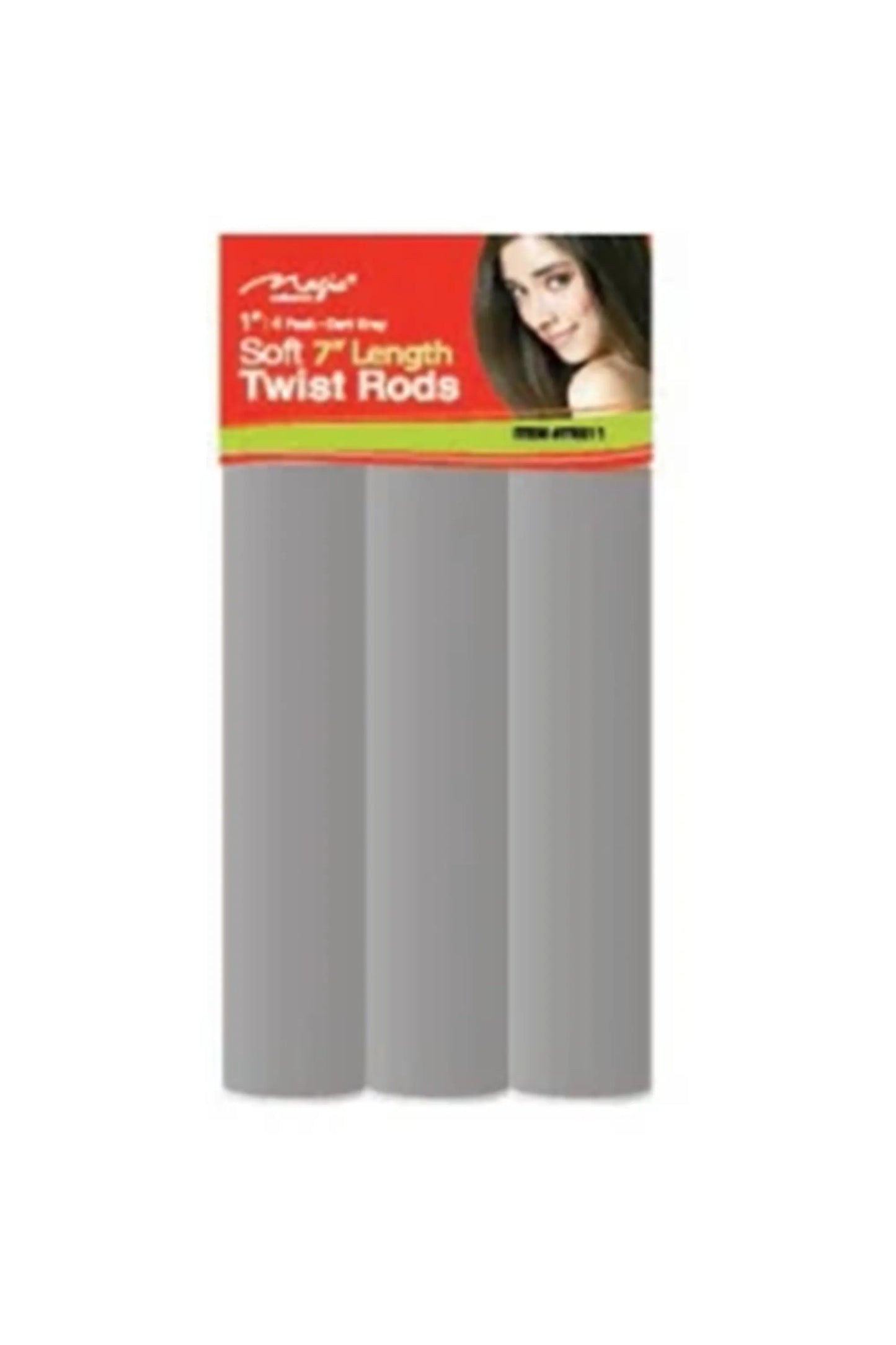 Magic Collection Dark Grey 7" Soft Twist Rods - 3 Pack