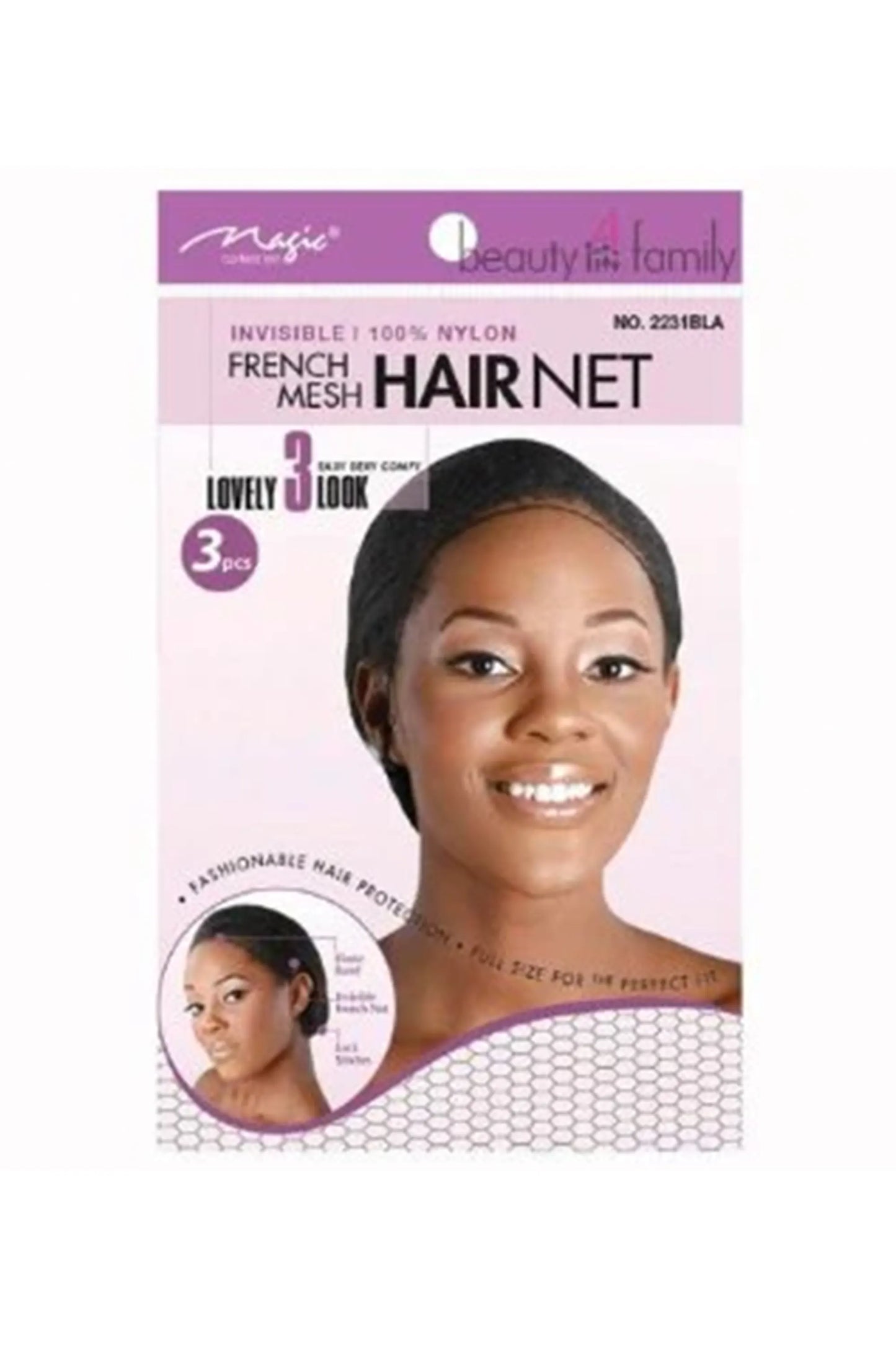 Magic Collection French Mesh Hair Net #2231BLA