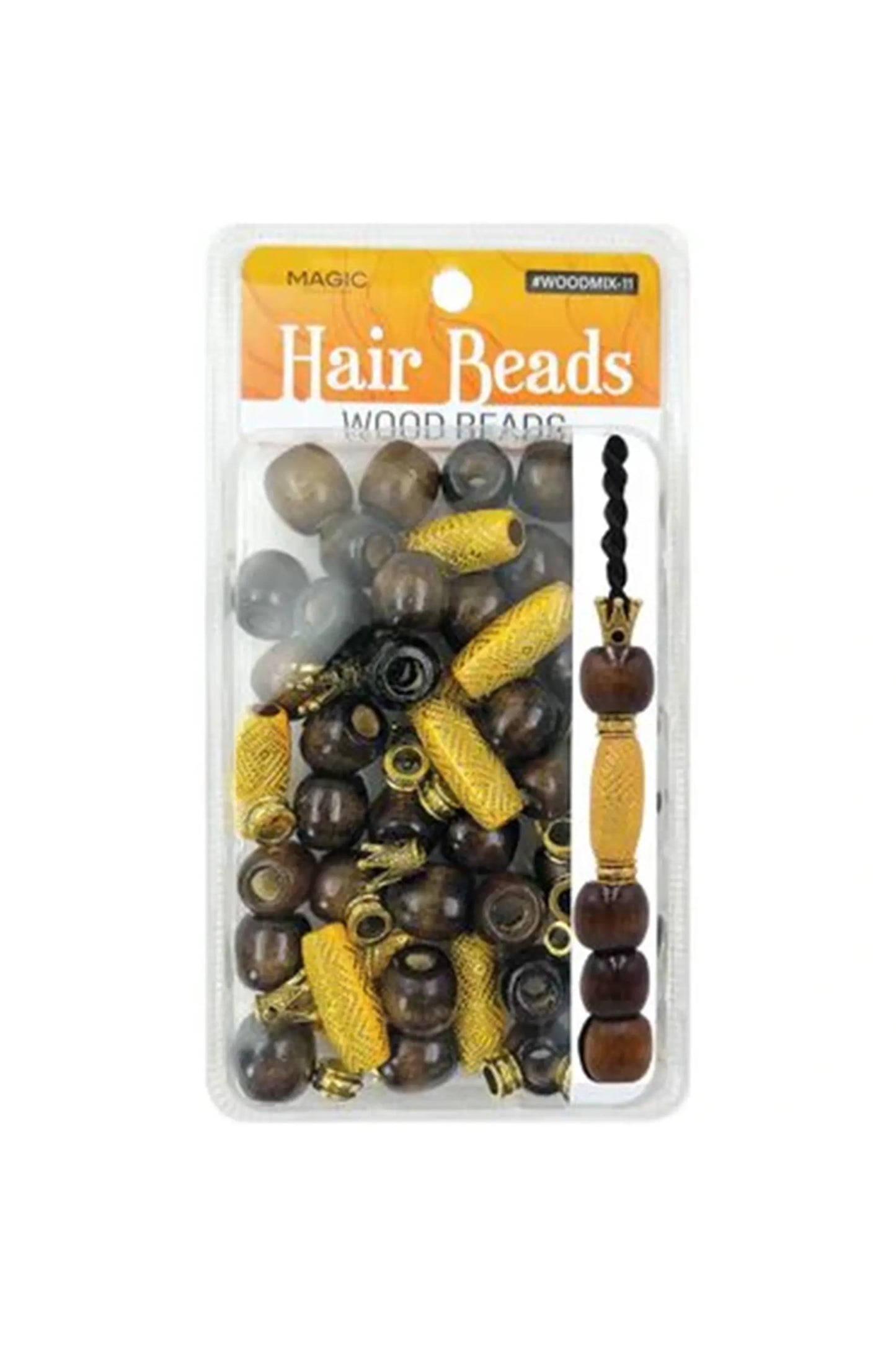 Magic Collection Hair Wood Beads Mix