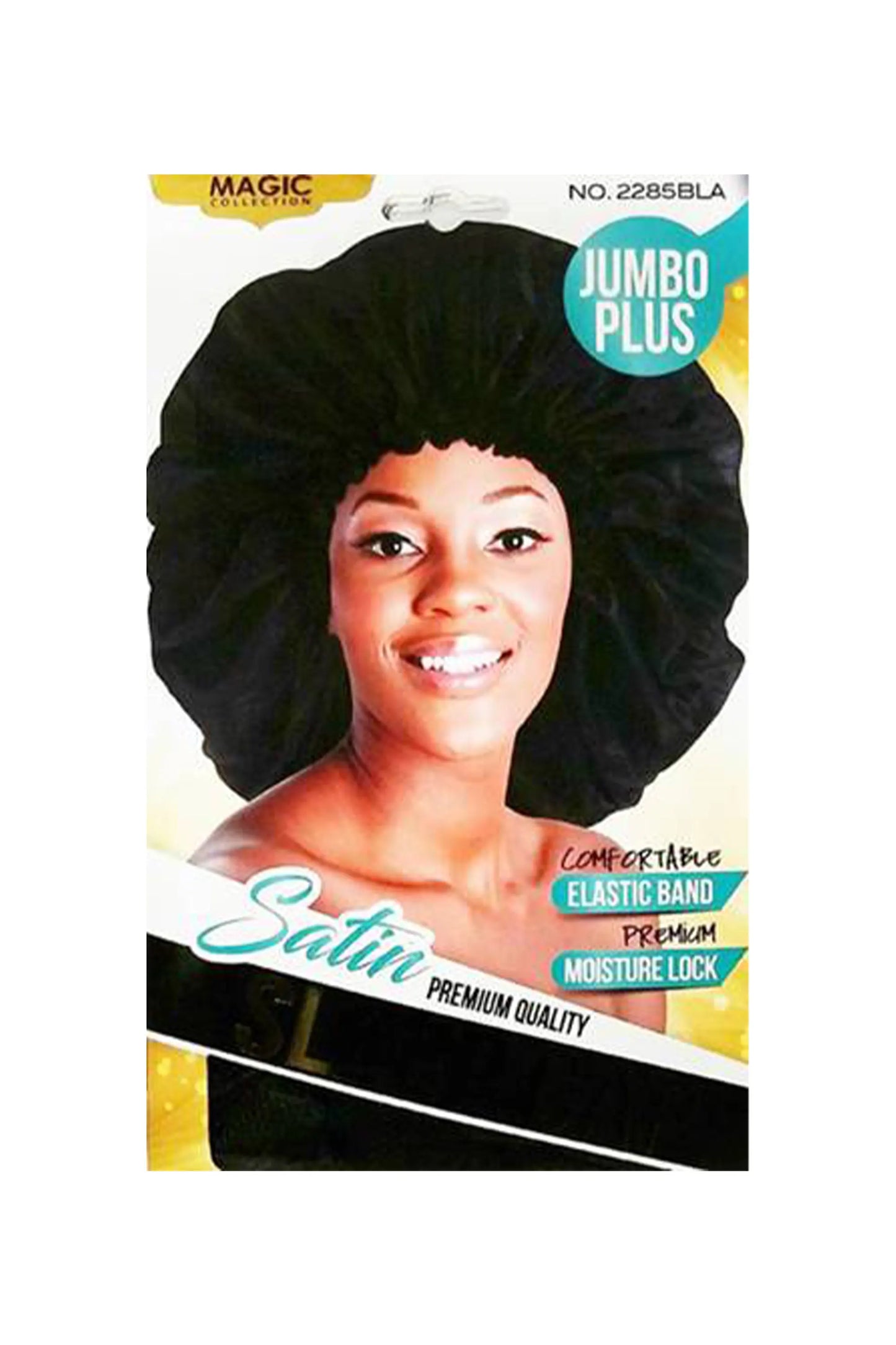 Magic Collection Jumbo Plus Satin Premium Quality Sleep Cap - No.2285Bla -Oos