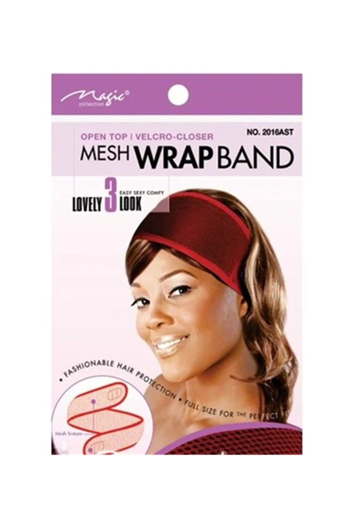 Magic Collection Open Top Mesh Wrap Band #2016Ast